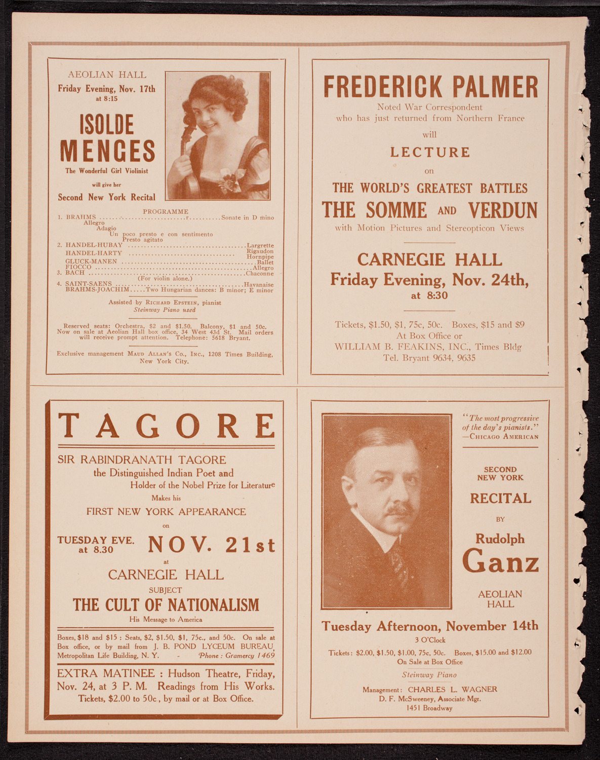 Elmendorf Lecture: Spain, November 12, 1916, program page 10