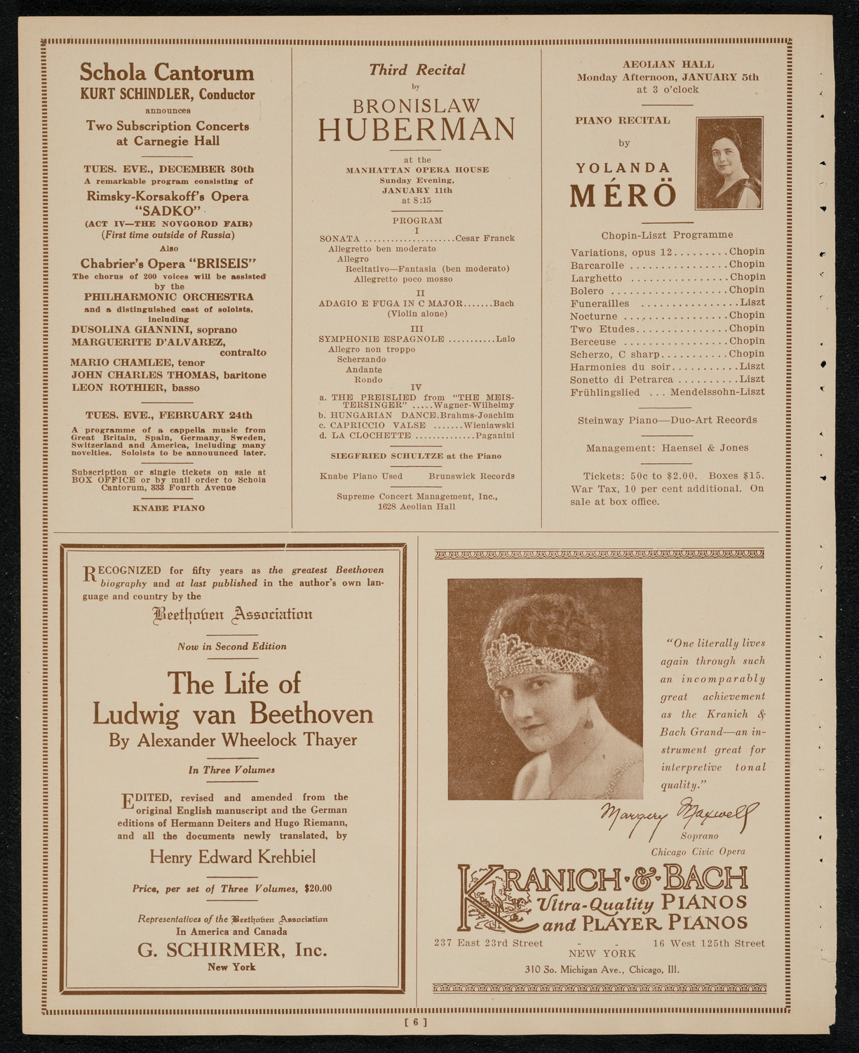 Sasha Culbertson, Violin, December 29, 1924, program page 6