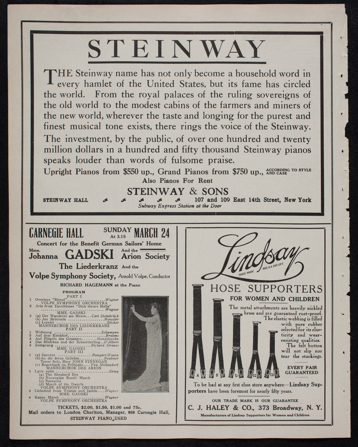 Minneapolis Symphony Orchestra, March 18, 1912, program page 4