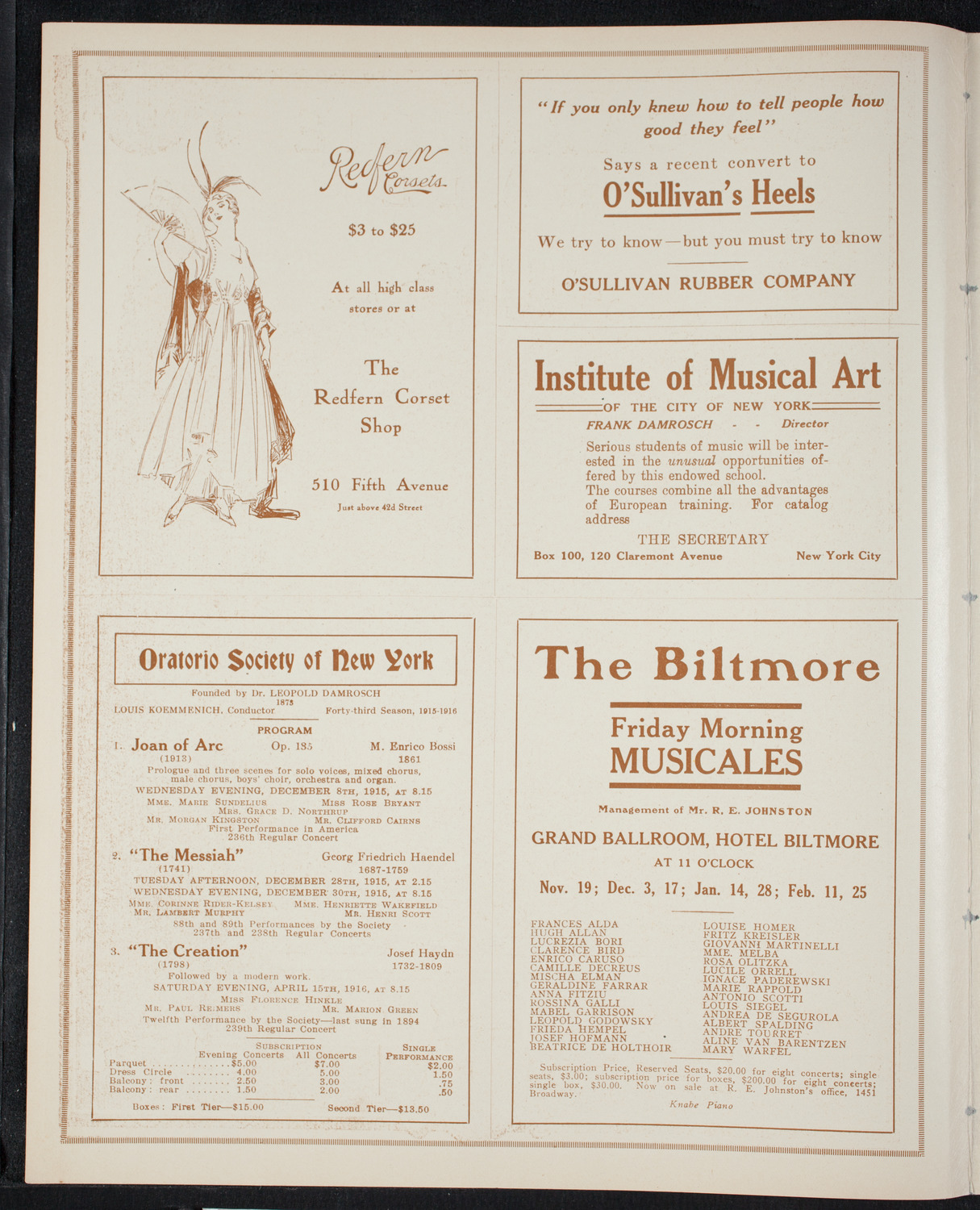 John McCormack, Tenor, November 7, 1915, program page 2