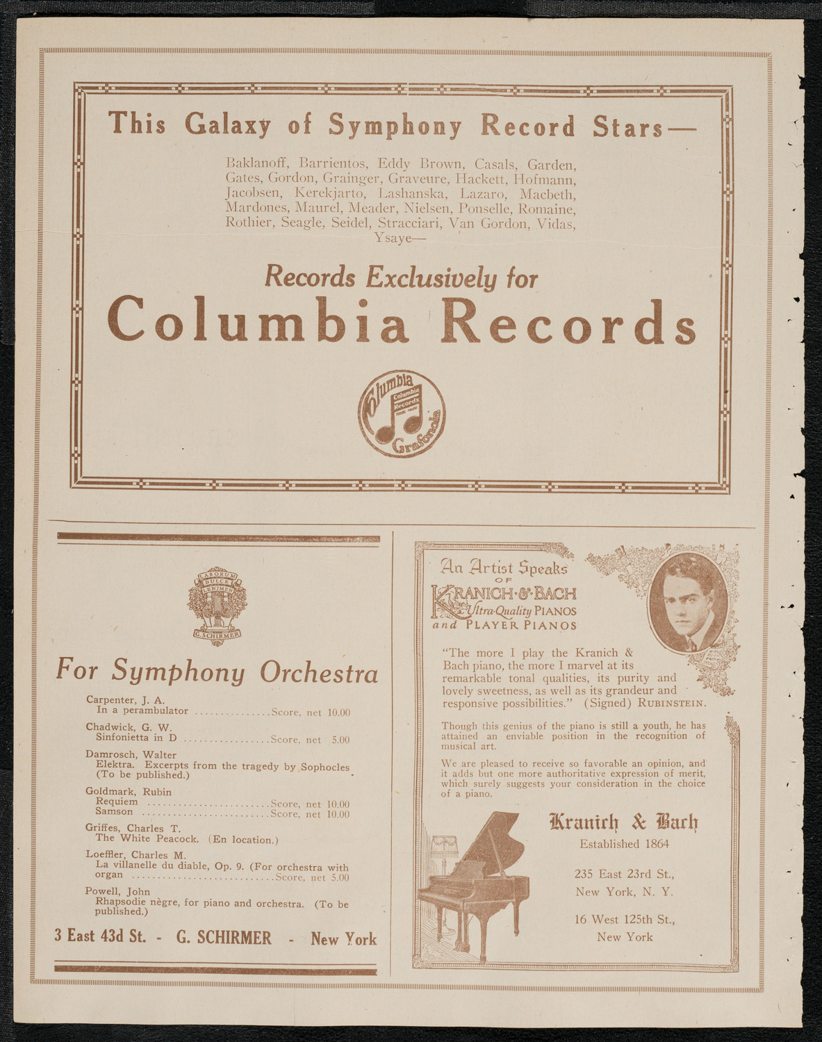 New York Symphony Orchestra, March 10, 1921, program page 6