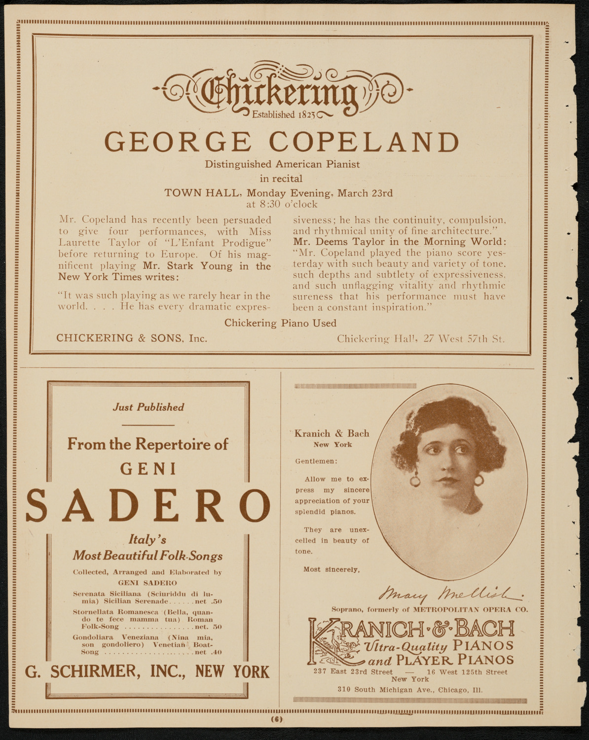 New York Philharmonic, March 22, 1925, program page 6