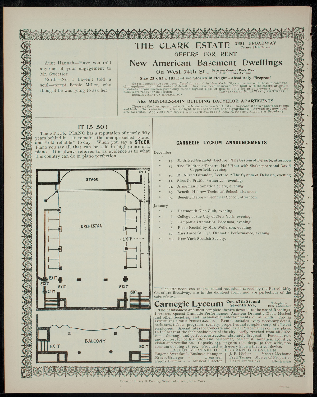 Alliance Française, Première Soirée de la saison 1904-1905, December 15, 1904, program page 4