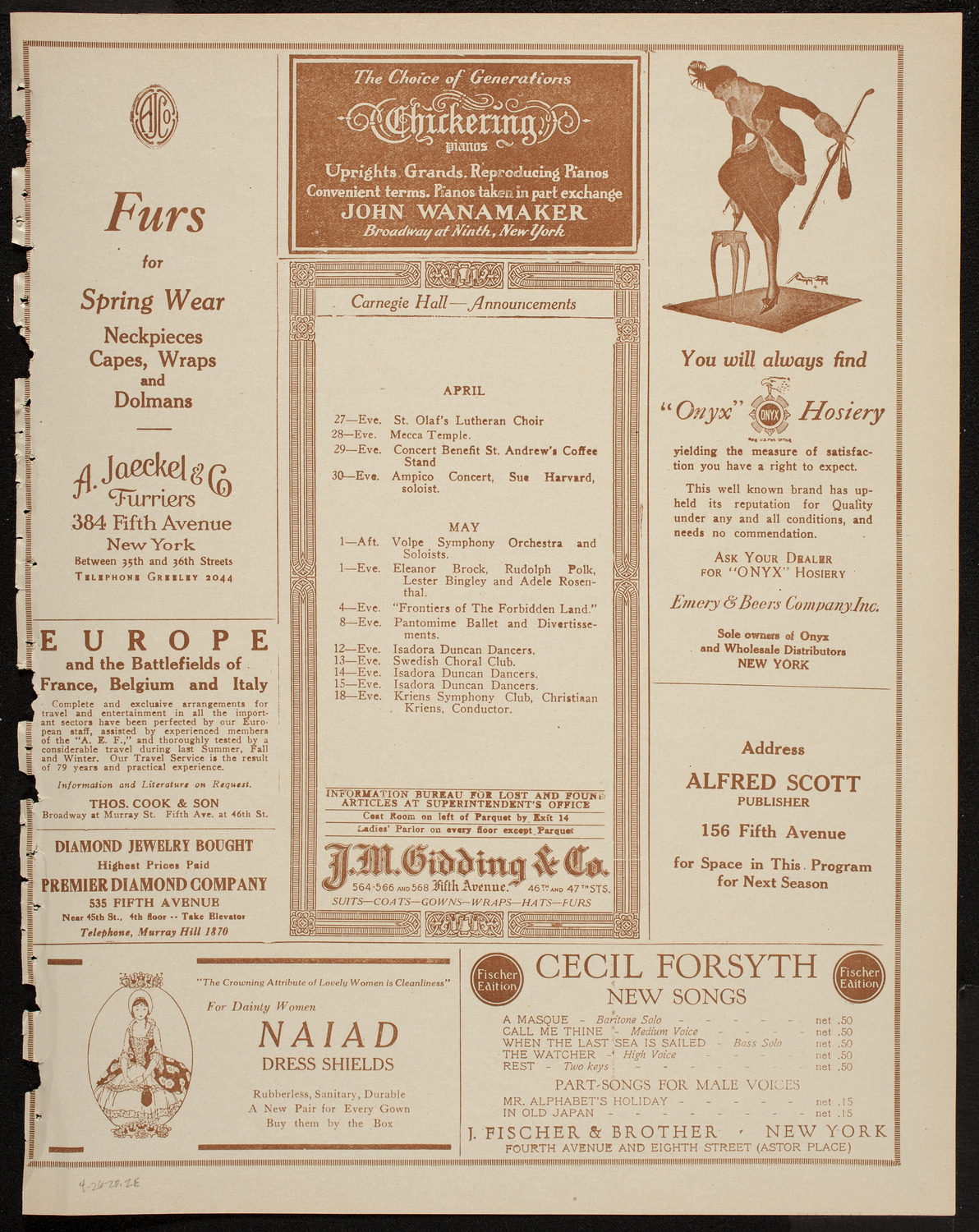 Inkowa Club Minstrels, April 26, 1920, program page 3