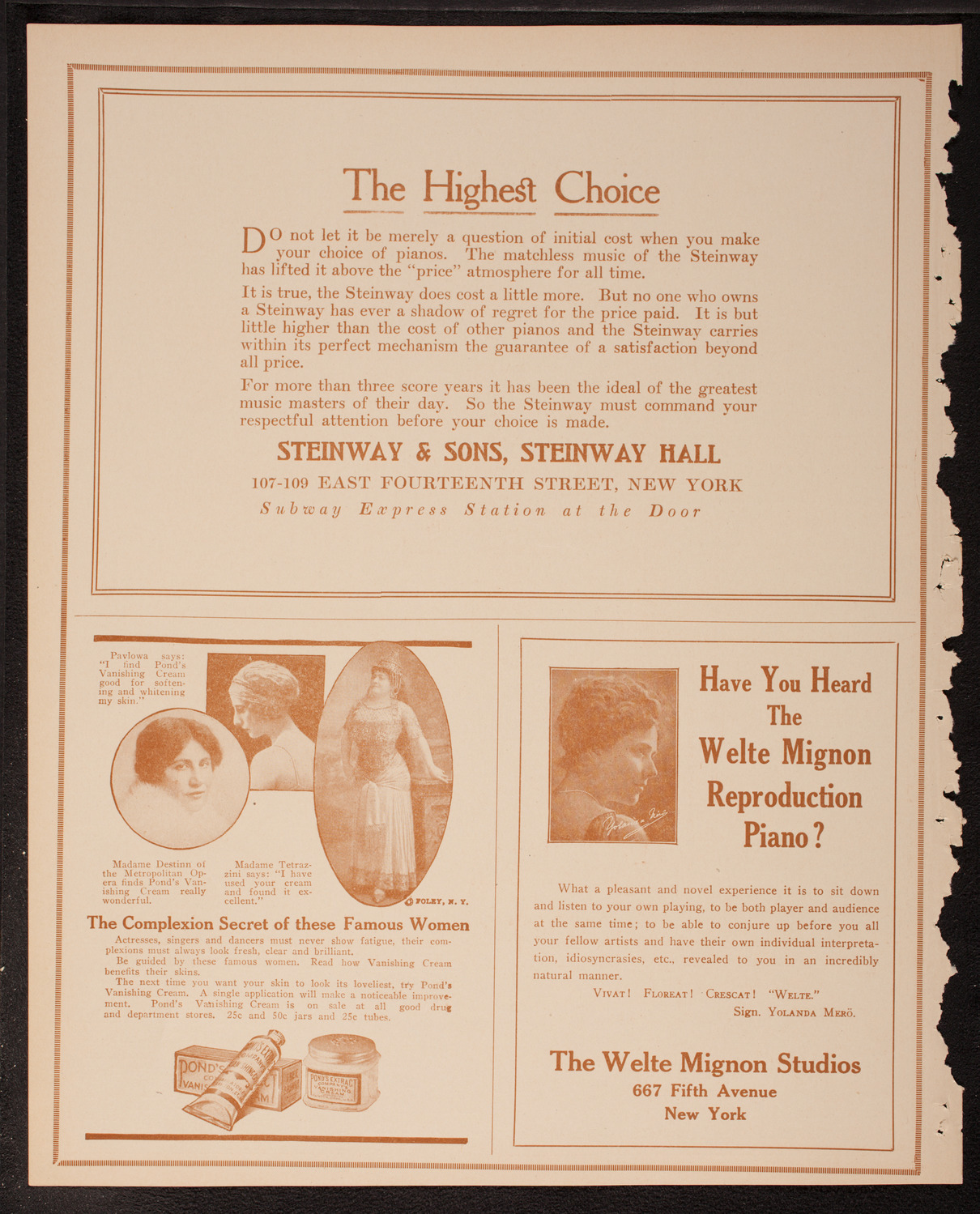 New York Symphony Orchestra, March 17, 1917, program page 4