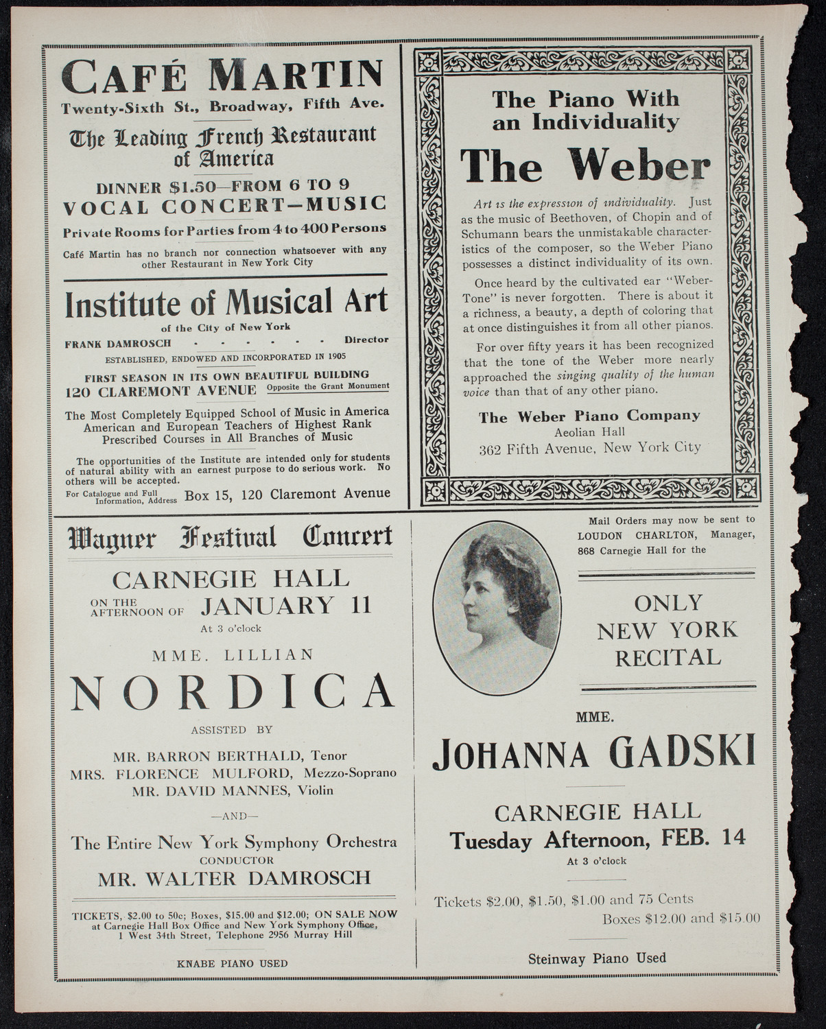 Volpe Symphony Society of New York, January 8, 1911, program page 6
