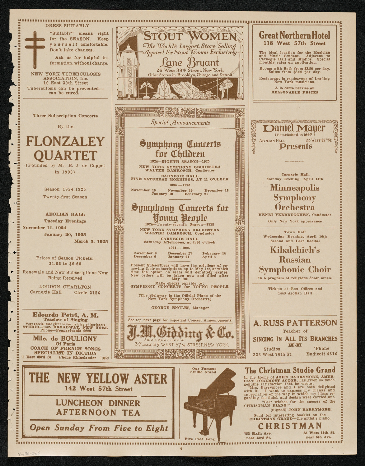 Benefit: Jewish Home for Convalescents, April 13, 1924, program page 9