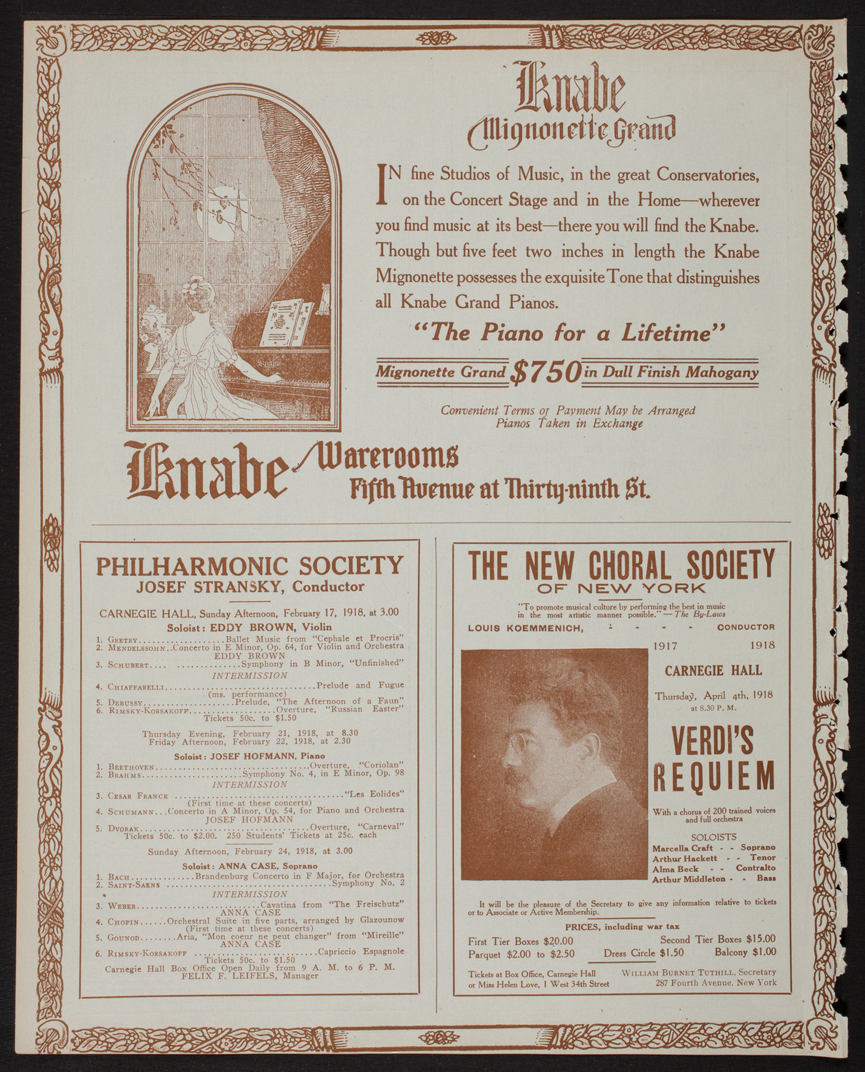 Russian Symphony Society of New York, February 16, 1918, program page 12