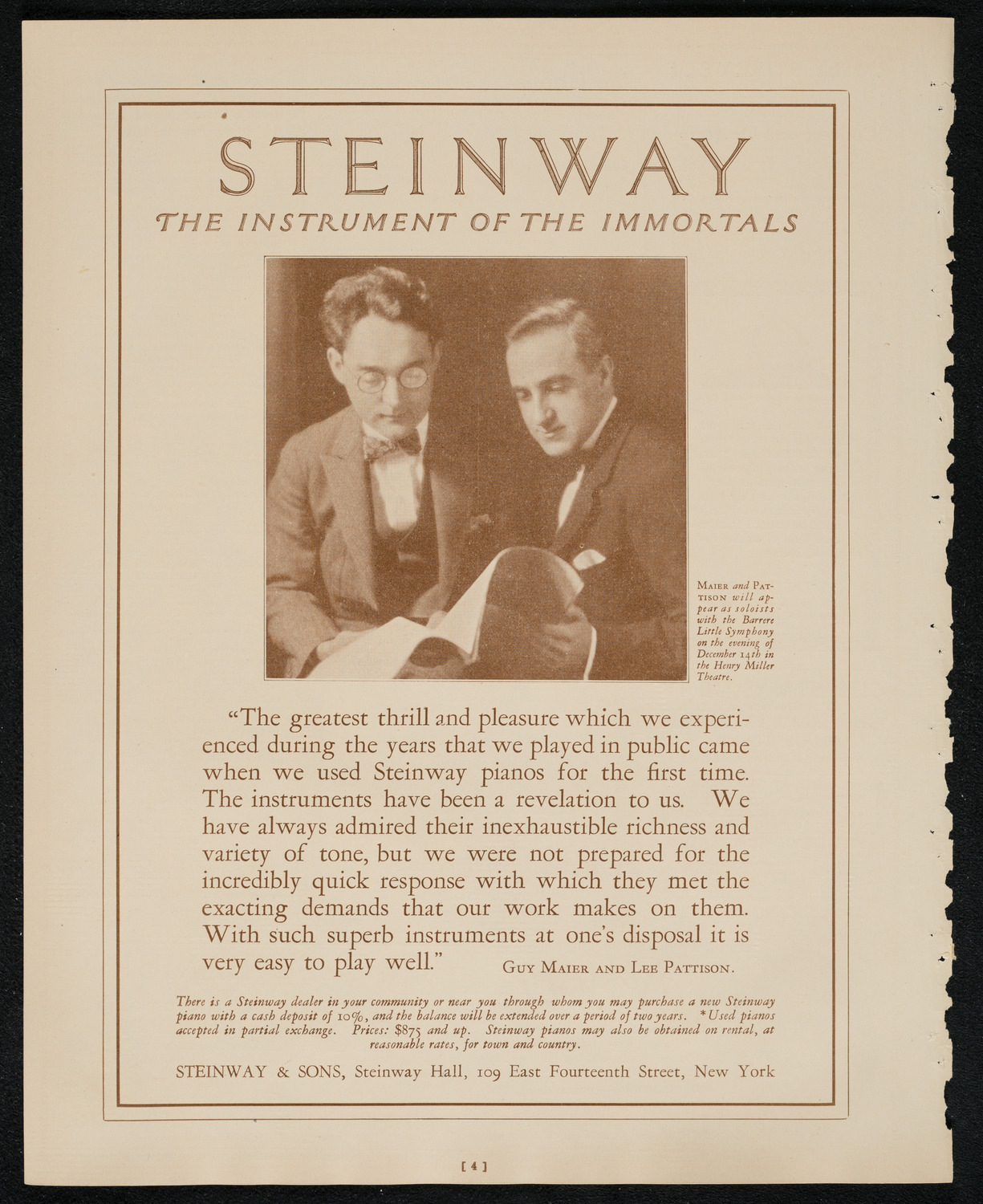 New York Fraihait Gesang Farein and Patterson Fraihait Gesang Farein, December 13, 1924, program page 4