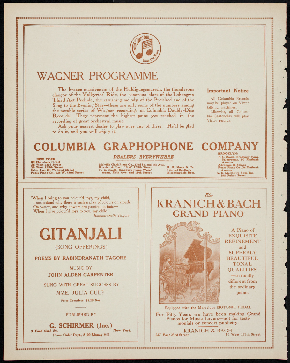 New York Philharmonic, March 26, 1914, program page 6