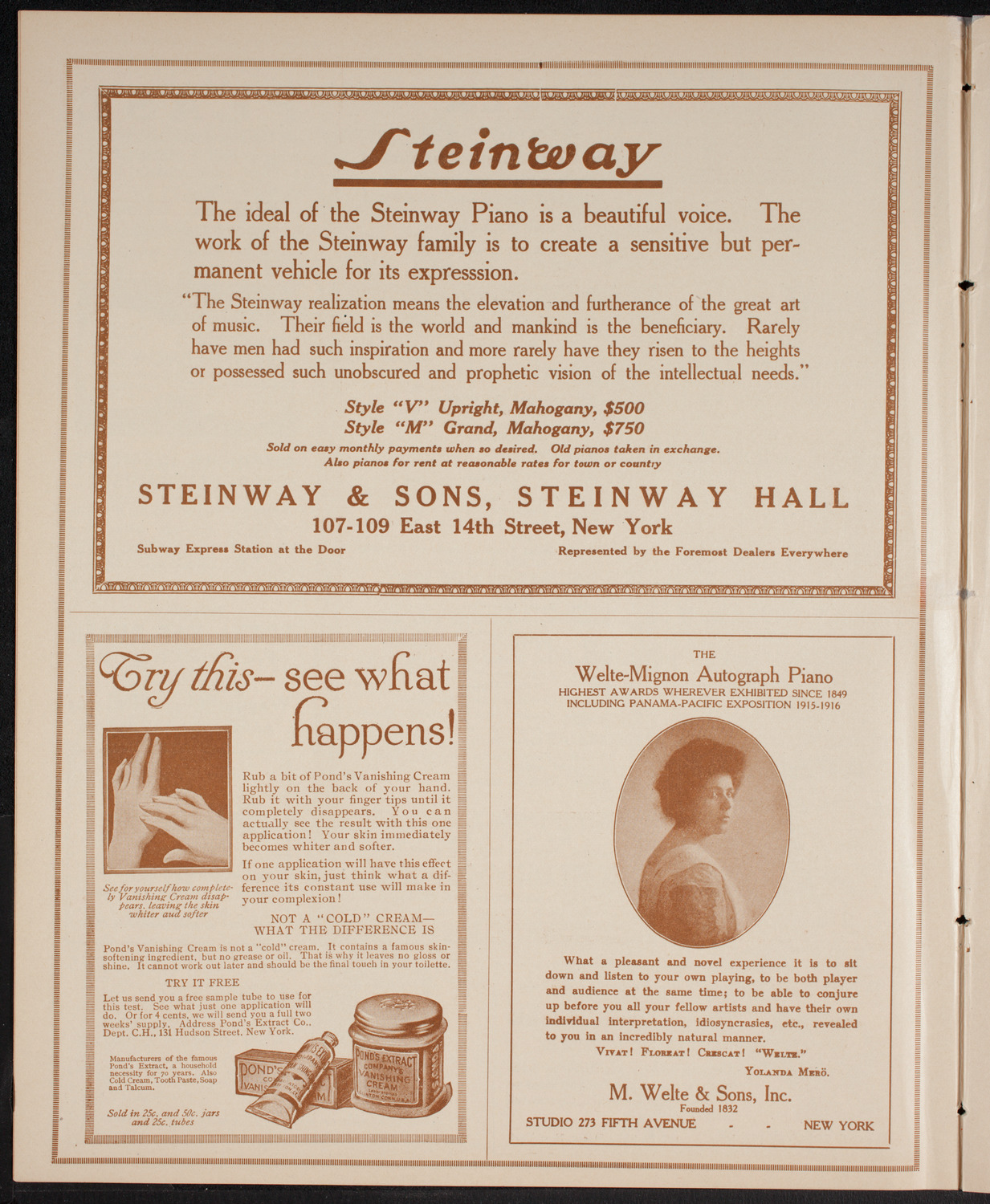 New York Philharmonic, March 26, 1916, program page 4