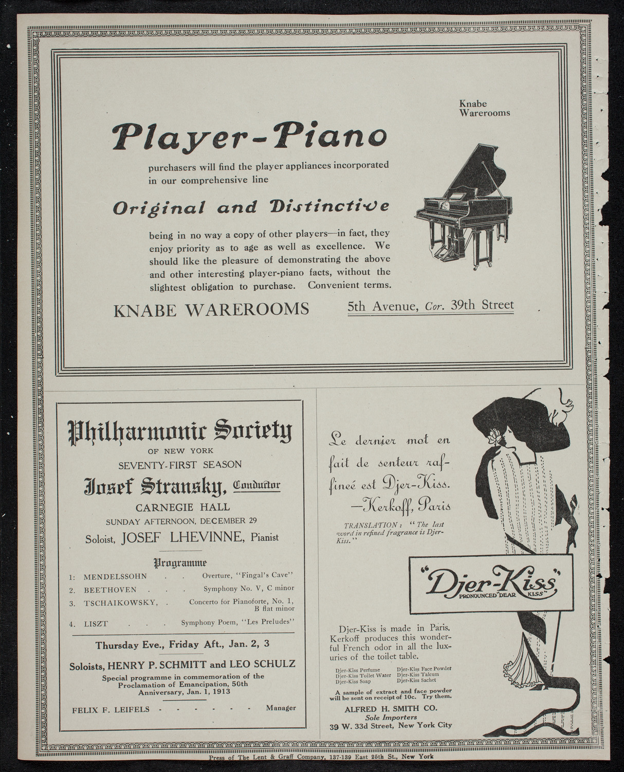 New York Philharmonic, December 26, 1912, program page 12