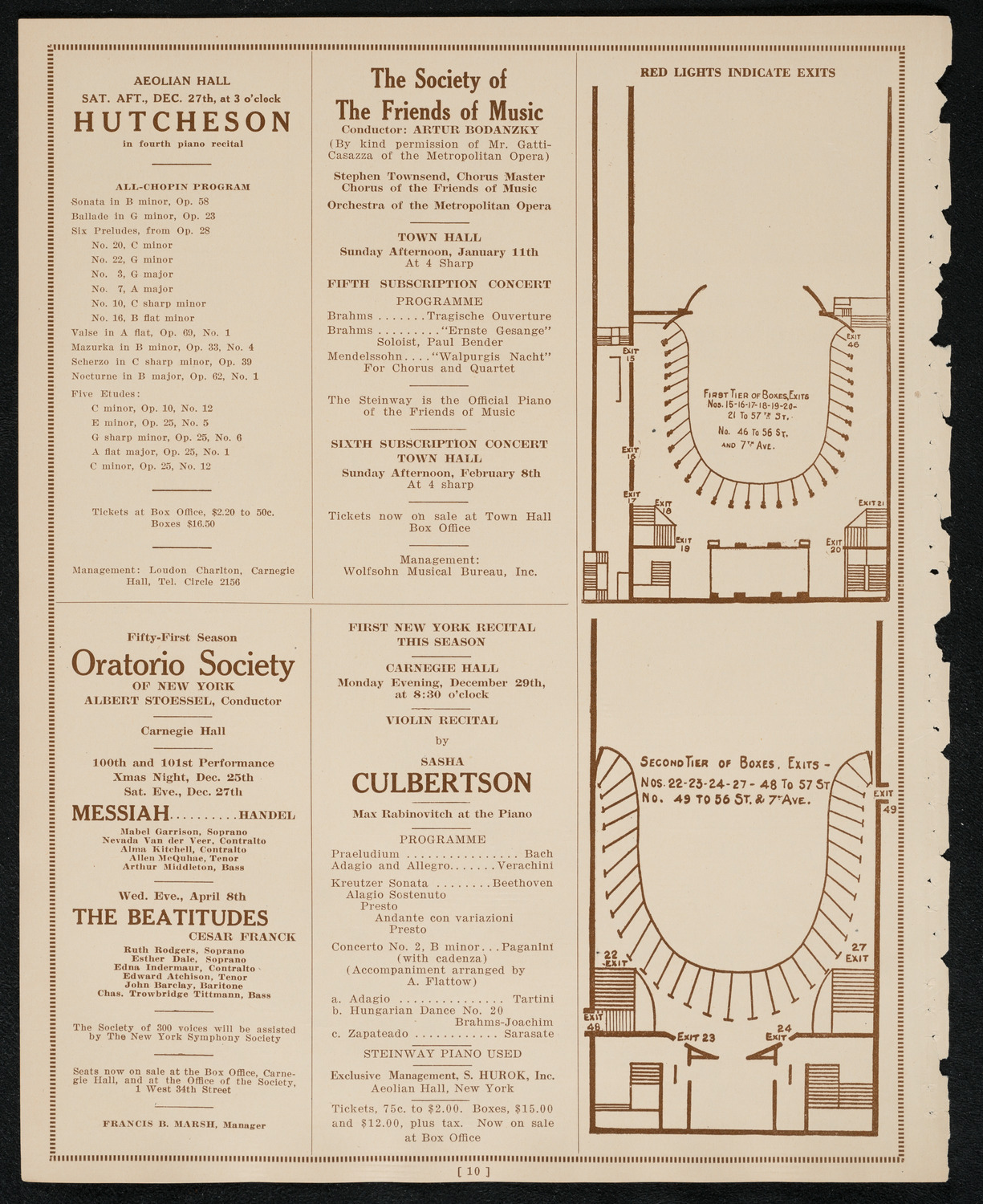 New York Philharmonic, December 18, 1924, program page 10