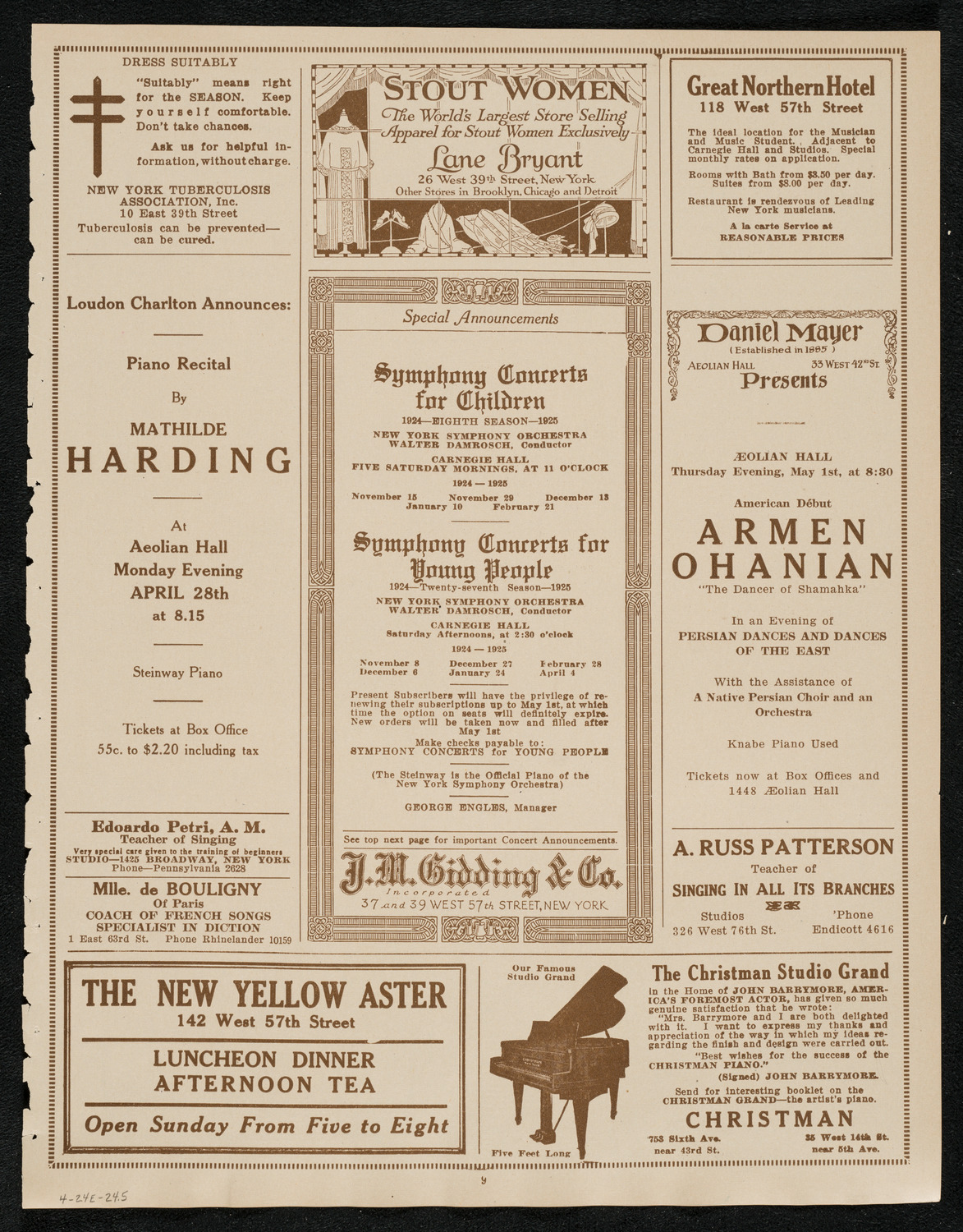 Benefit: St. Andrews One Cent Coffee Stands Society, April 24, 1924, program page 9