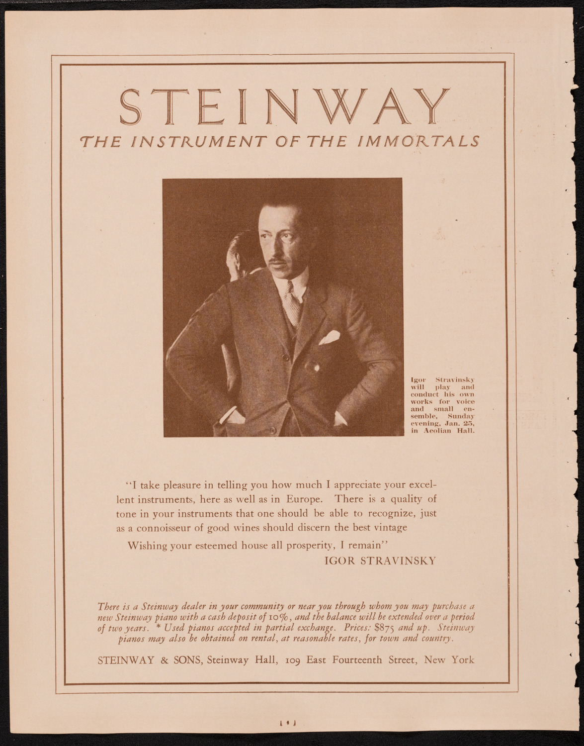 New York Symphony Orchestra, January 22, 1925, program page 4