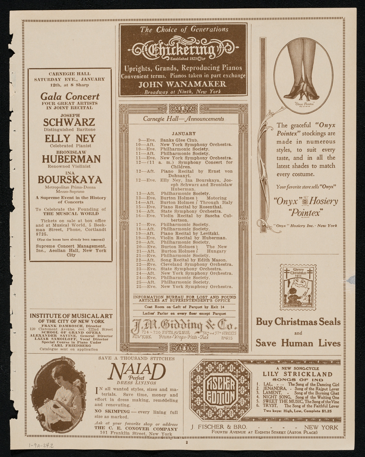 State Symphony Orchestra of New York, January 9, 1924, program page 3