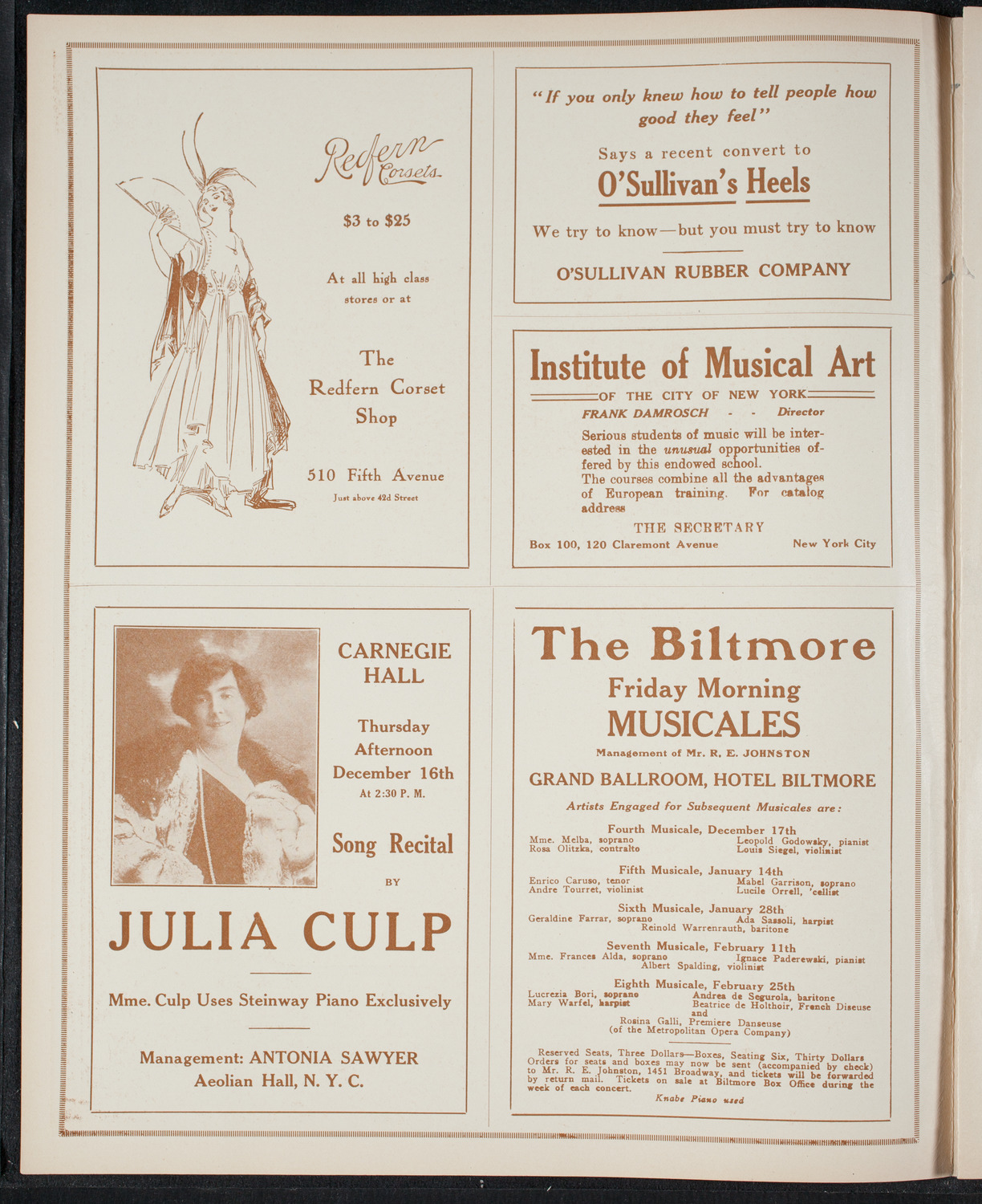 New York Philharmonic, December 4, 1915, program page 2