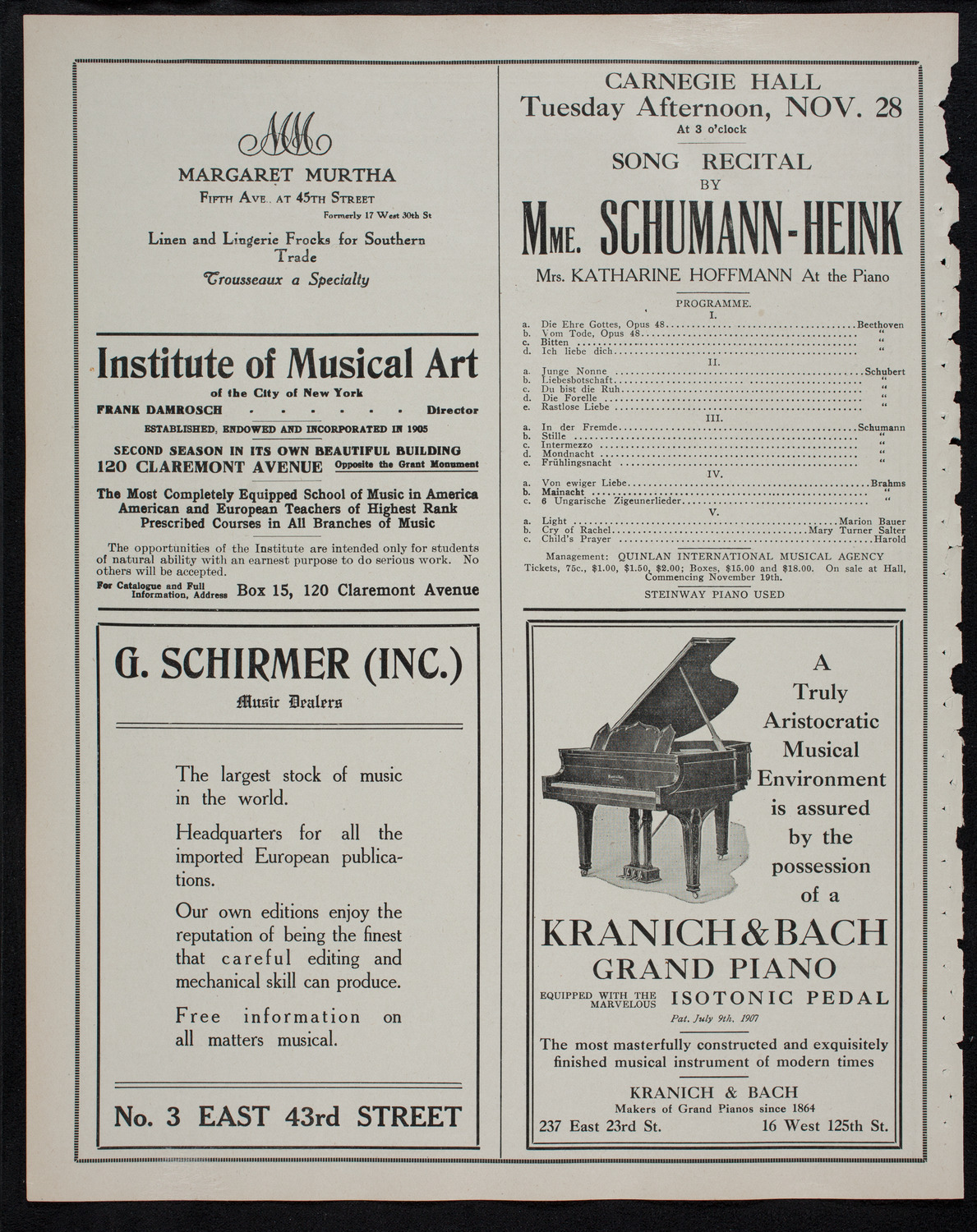 Russian Symphony Society of New York, November 18, 1911, program page 6