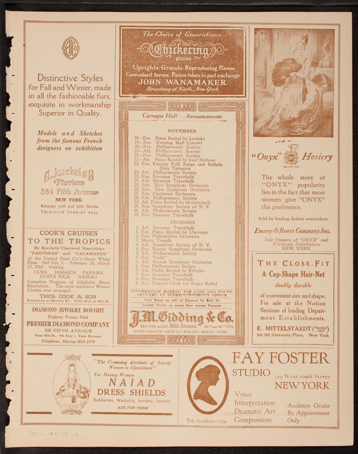 Rosalie Miller, Soprano, November 18, 1919, program page 3