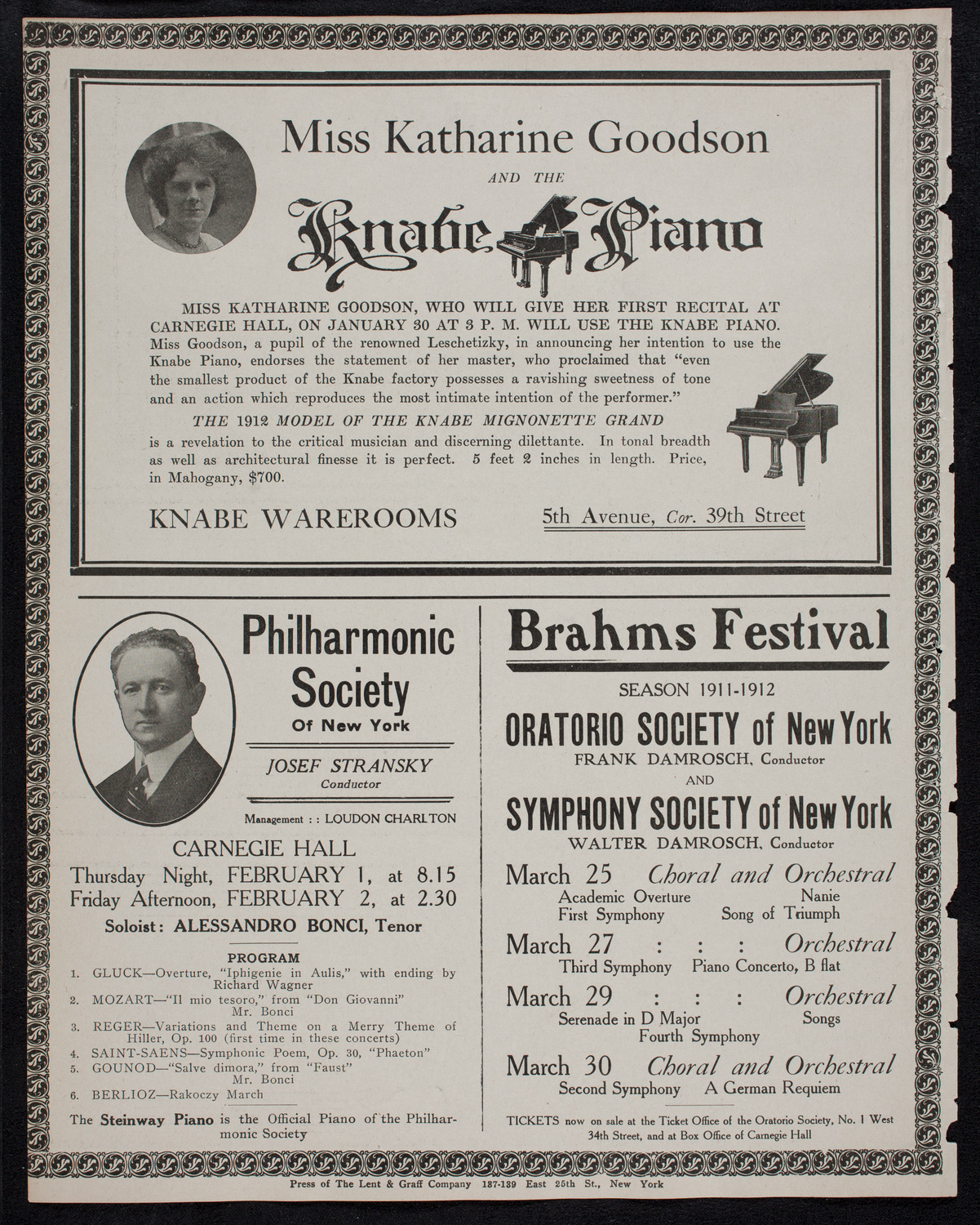 Russian Symphony Society of New York, January 27, 1912, program page 12