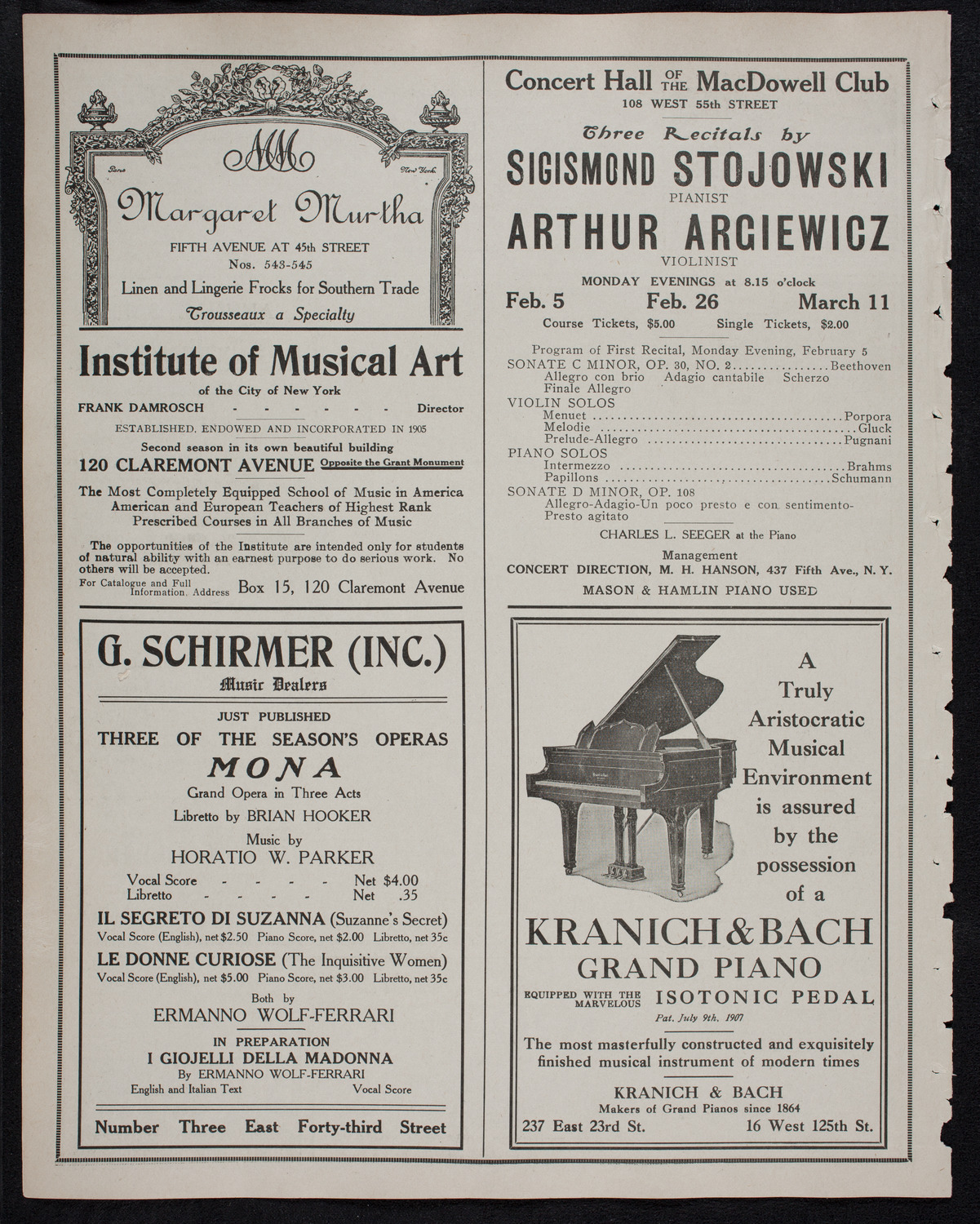 Russian Symphony Society of New York, January 27, 1912, program page 6