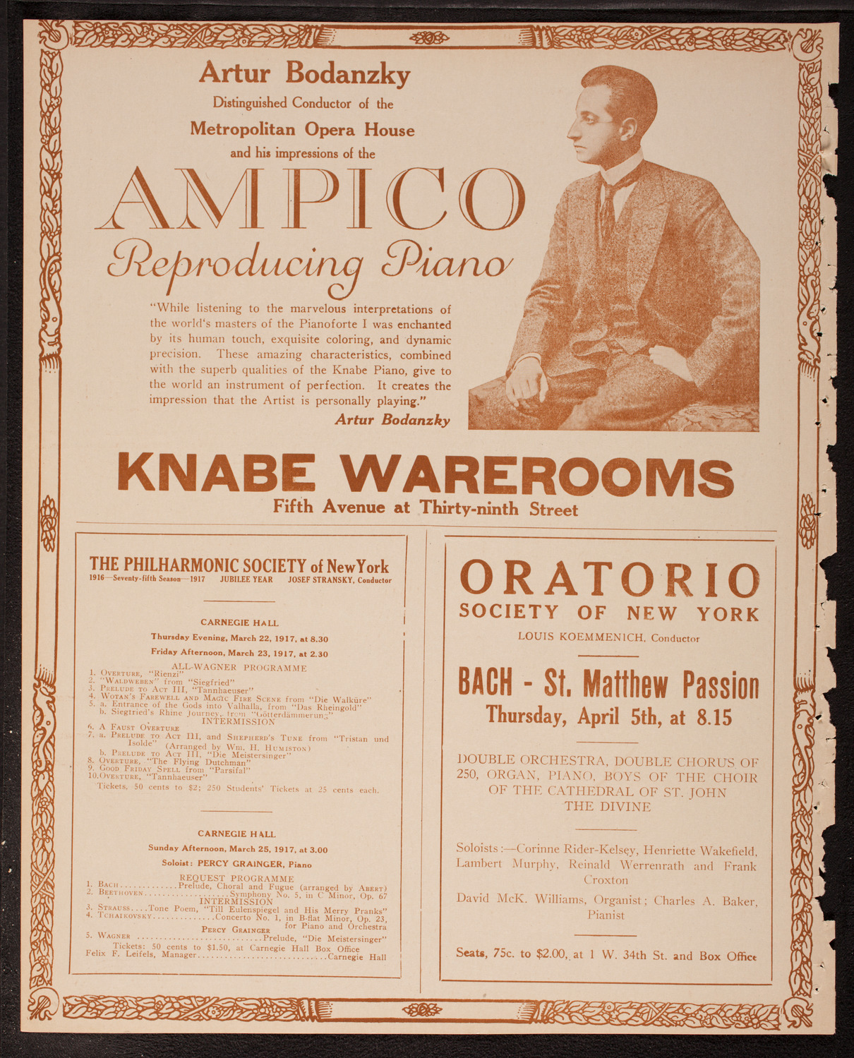 New York Symphony Orchestra, March 17, 1917, program page 12