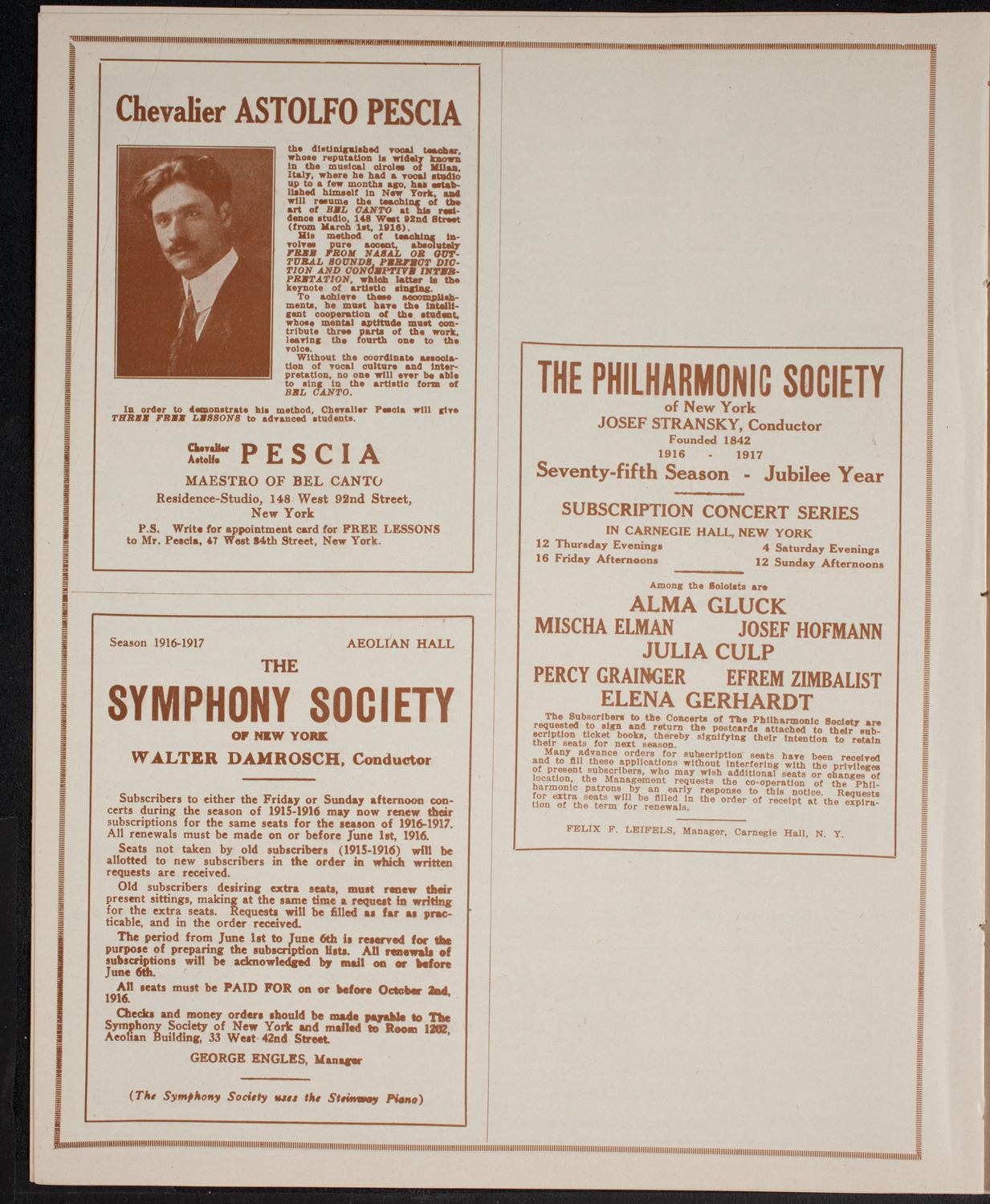 Meeting: The Humanitarian Cult, April 26, 1916, program page 8