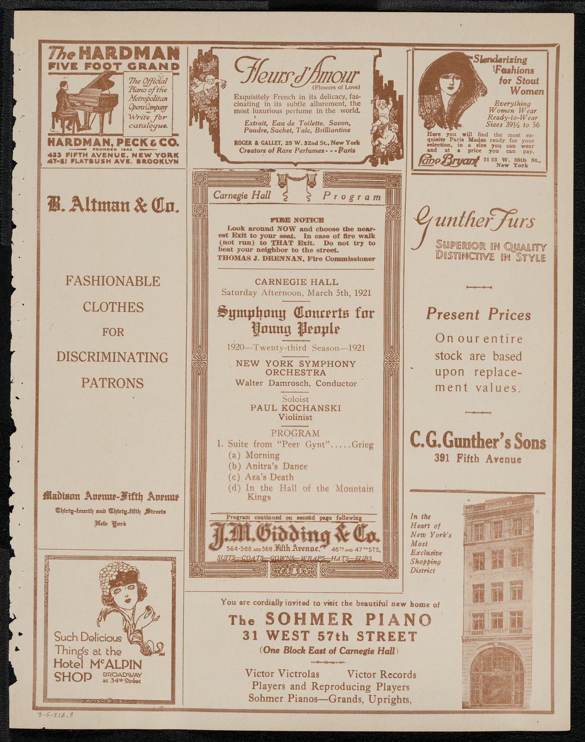 Symphony Concert for Young People, March 5, 1921, program page 5