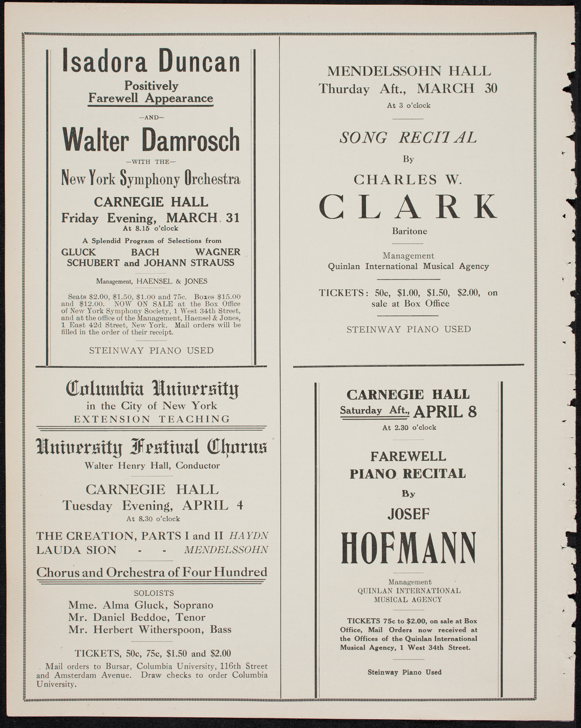Boston Symphony Orchestra, March 25, 1911, program page 10