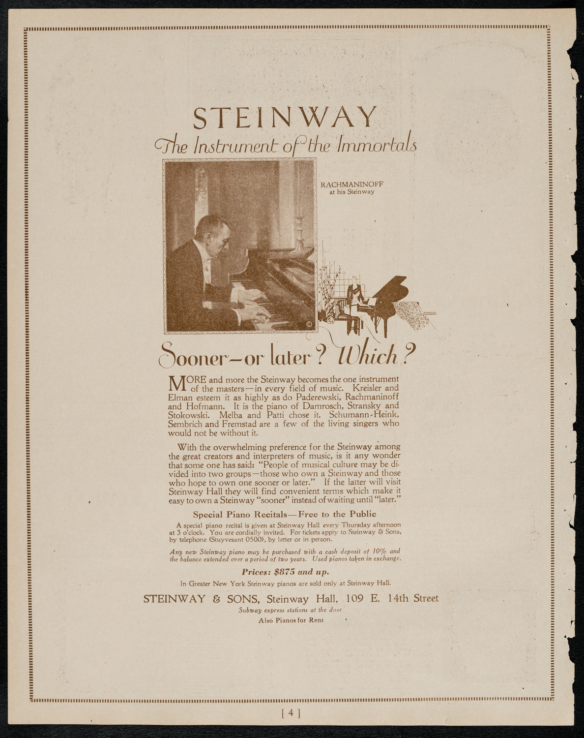 Orchestral concert by Matteo Bensman, March 18, 1922, program page 4
