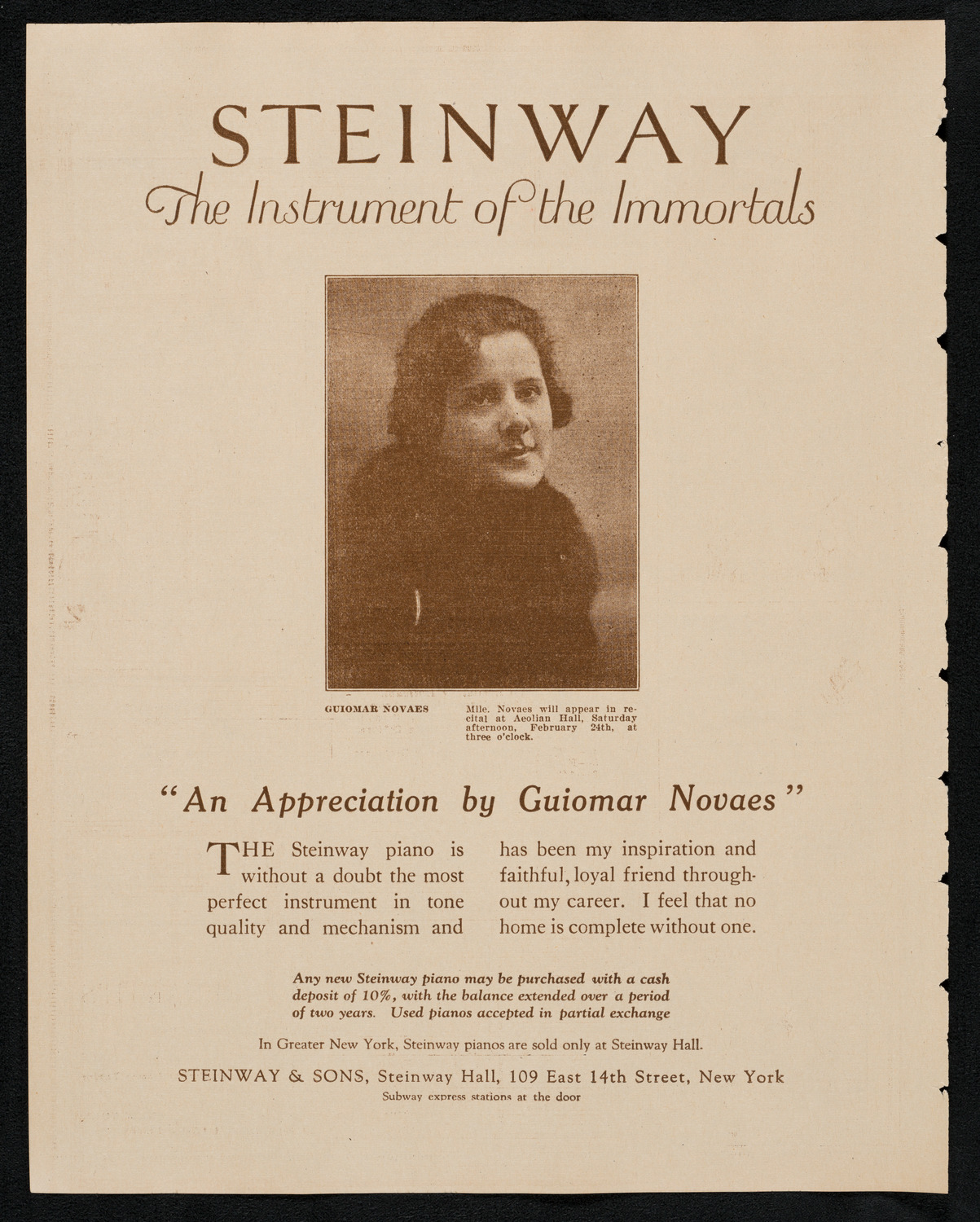 City Symphony Orchestra, February 19, 1923, program page 4