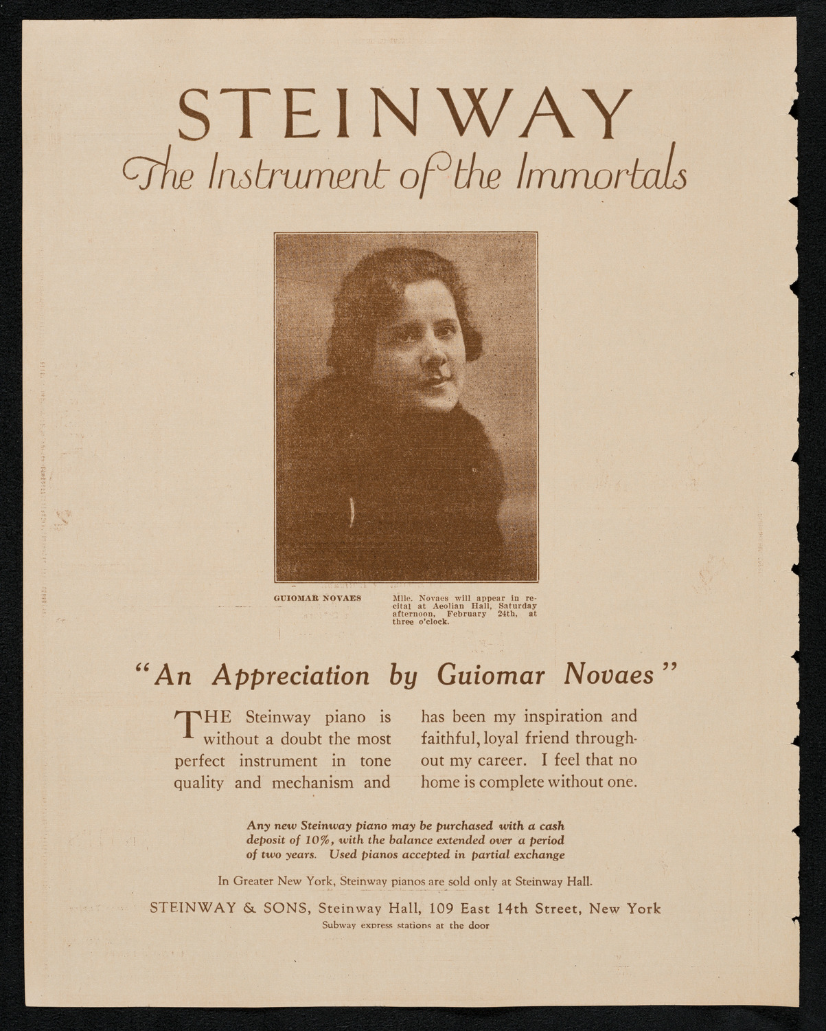 City Symphony Orchestra, February 19, 1923, program page 4