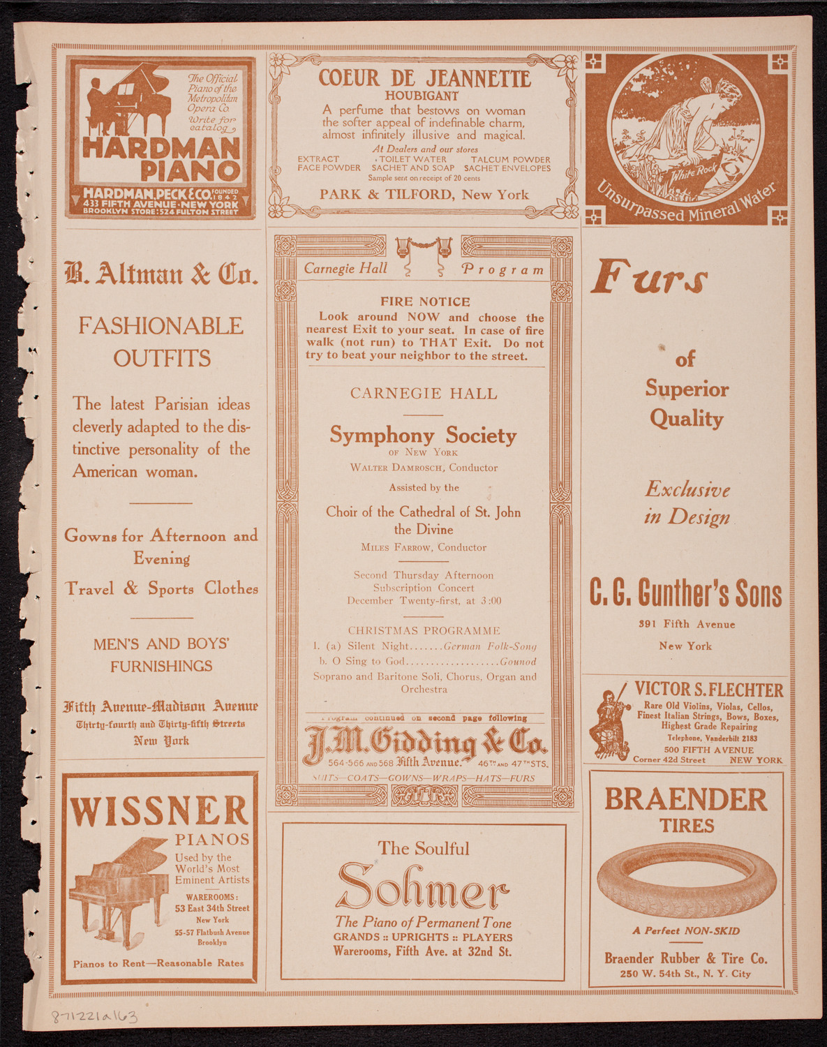 New York Symphony Orchestra, December 21, 1916, program page 5