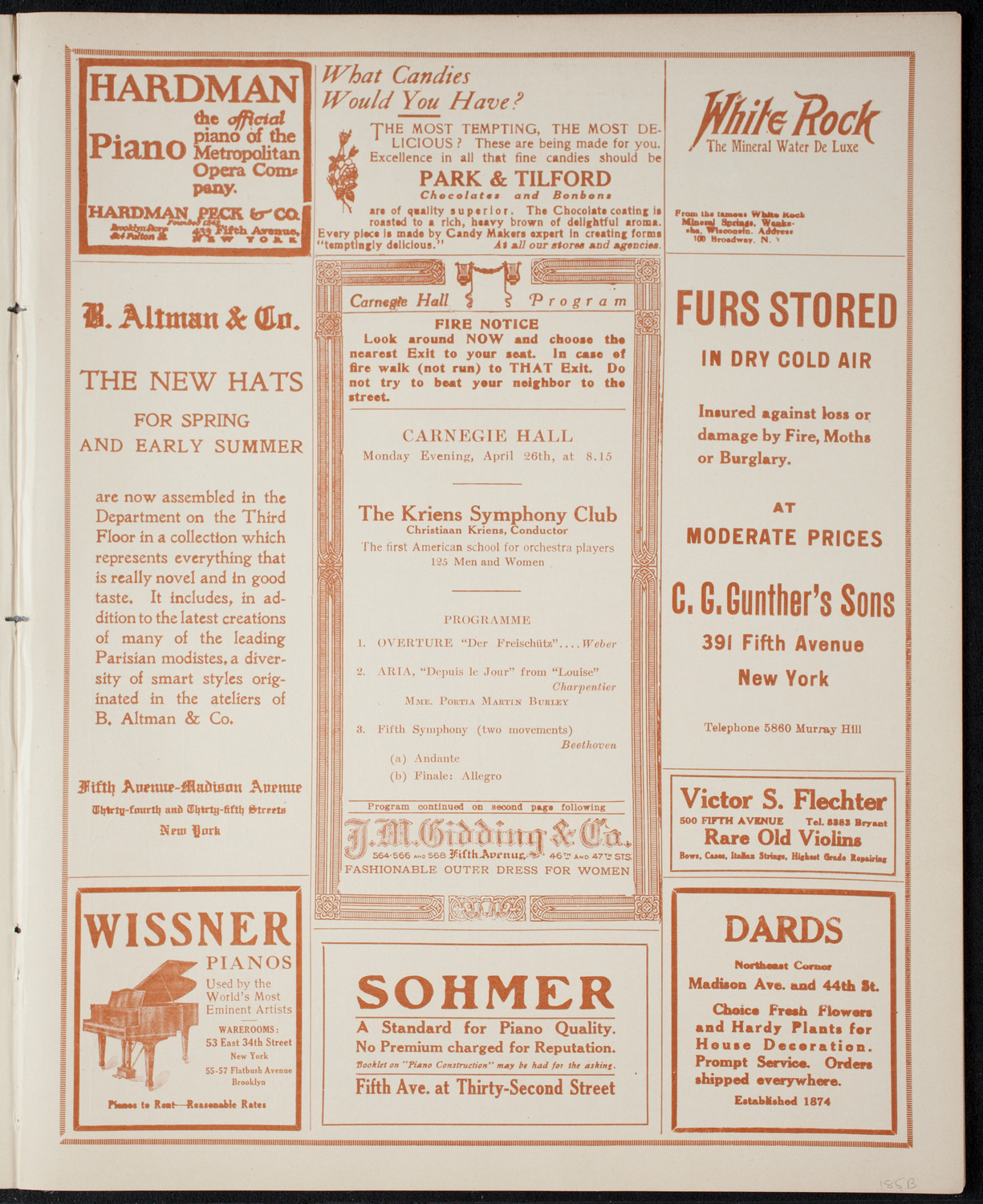 Kriens Symphony Club, April 26, 1915, program page 5