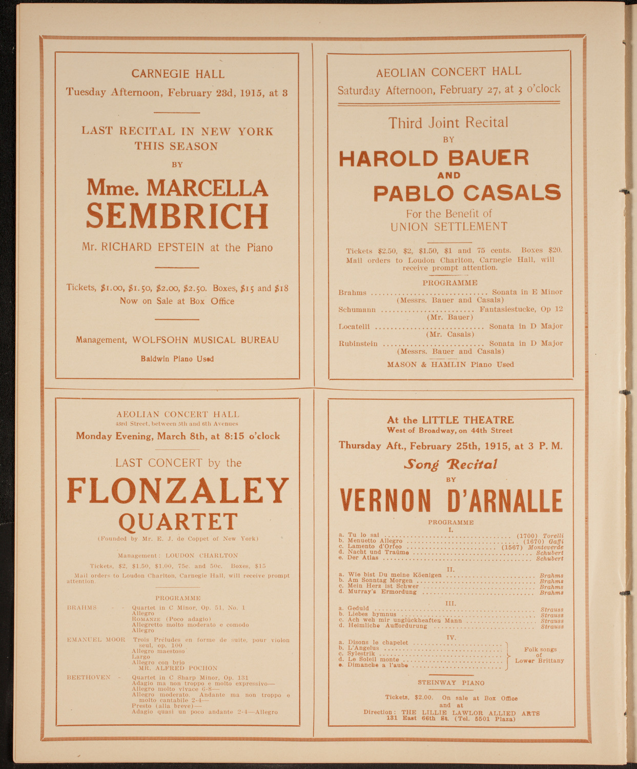 Boston Symphony Orchestra, February 20, 1915, program page 10