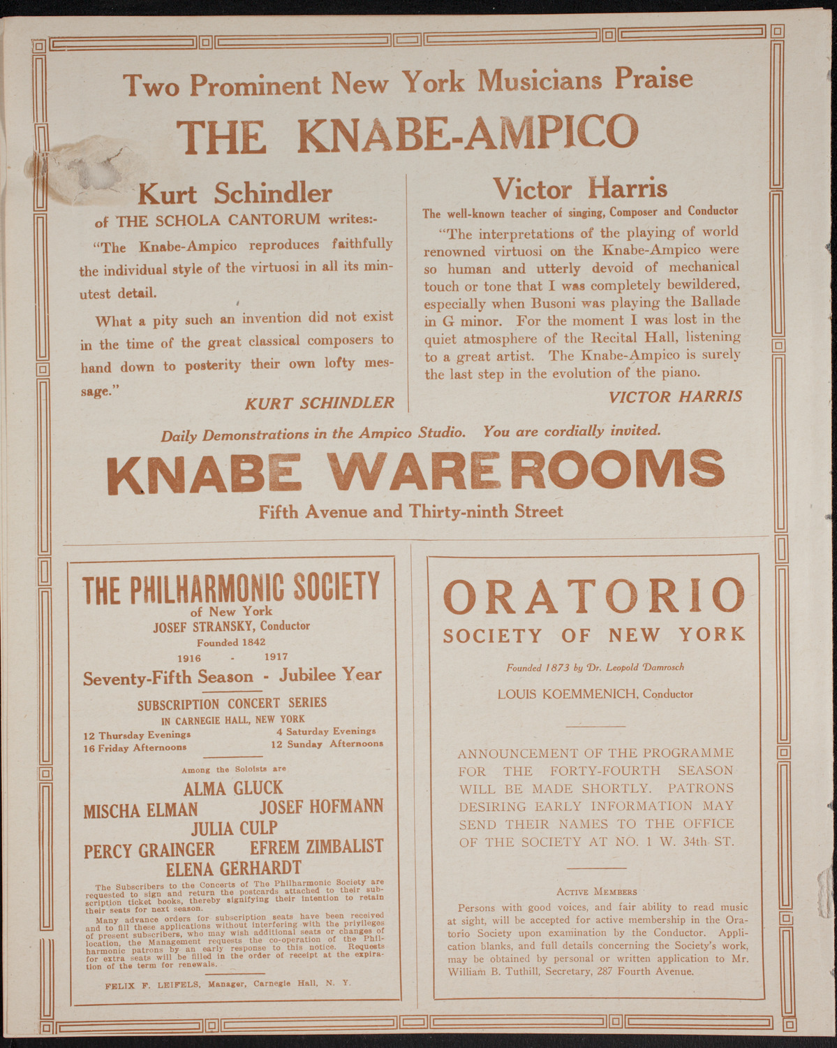 American Rights Committee: Lusitania Memorial Meeting, May 19, 1916, program page 12