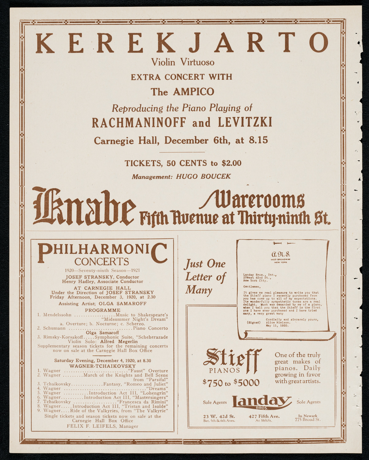 New York Symphony Orchestra, December 2, 1920, program page 12