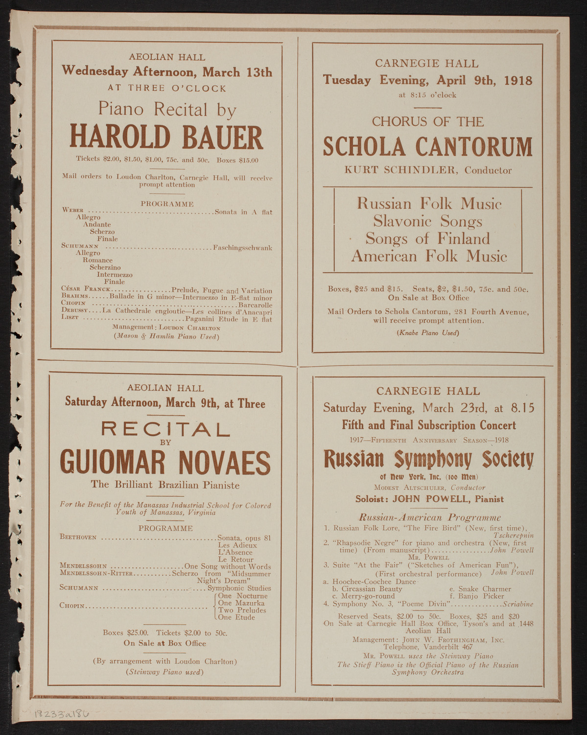 New York Philharmonic, March 3, 1918, program page 11
