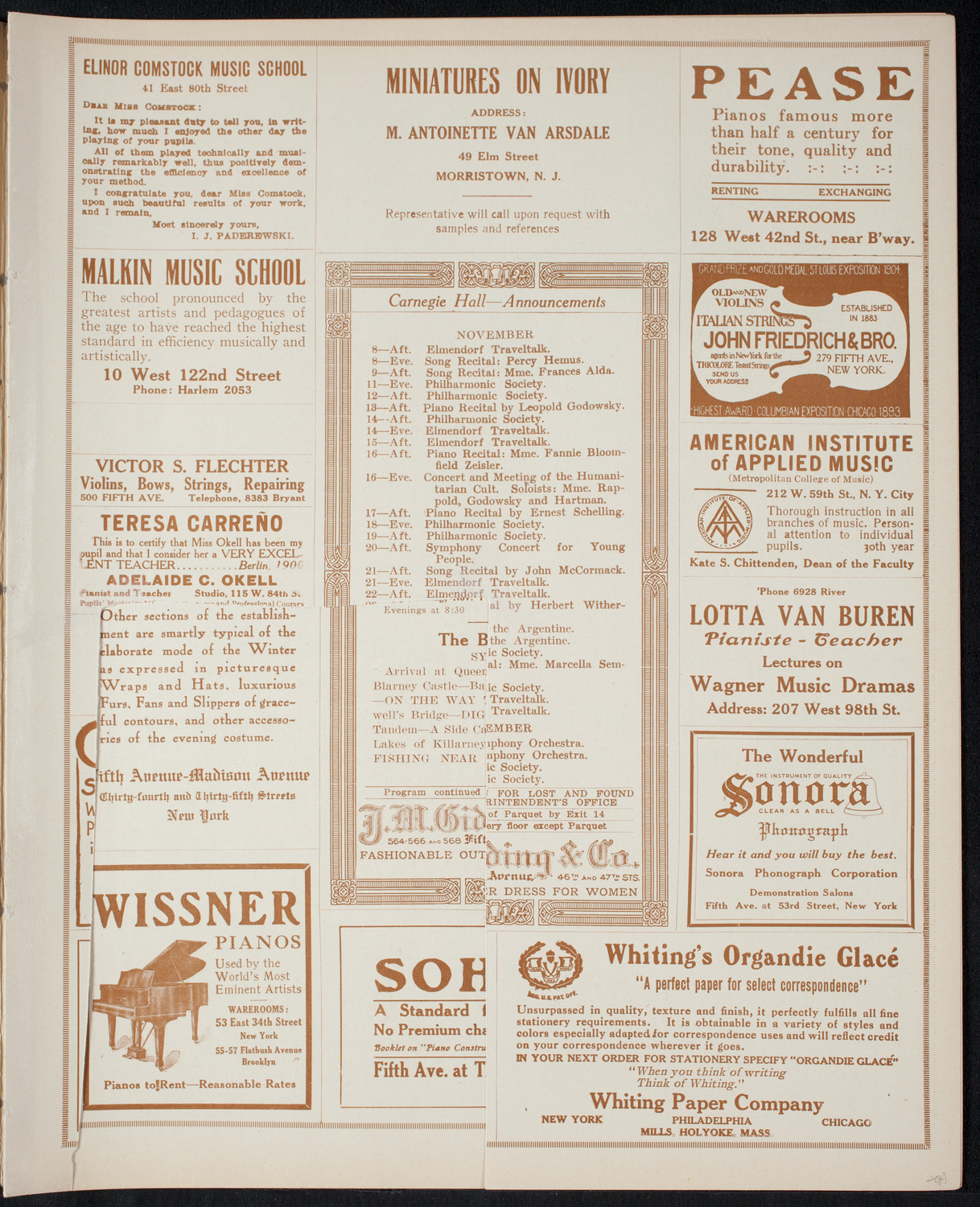 Elmendorf Lecture: The British Isles, November 7, 1915, program page 3