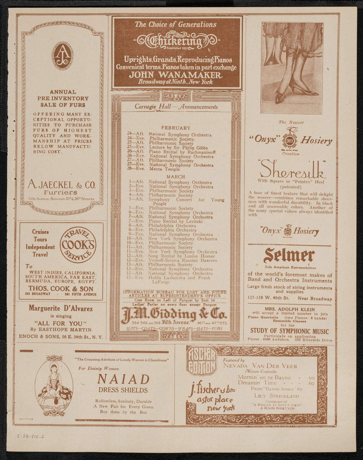 Issay Mitnitzky, Violin, February 23, 1921, program page 3
