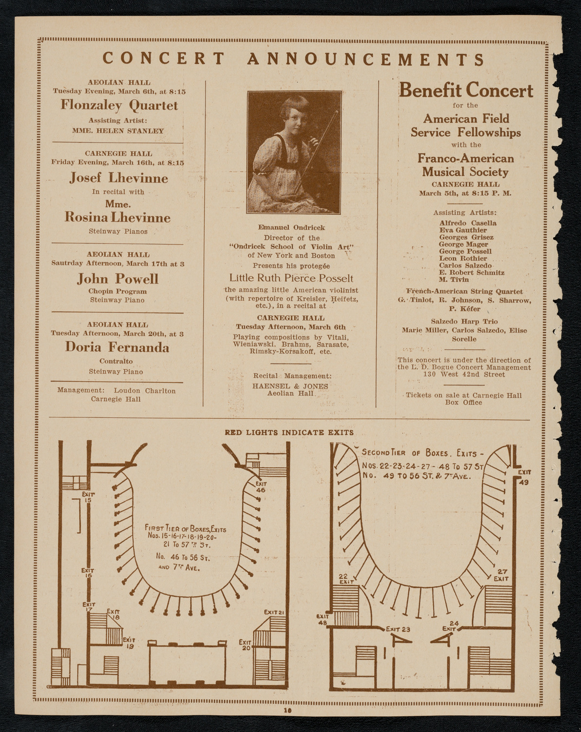 New York Philharmonic, March 2, 1923, program page 10
