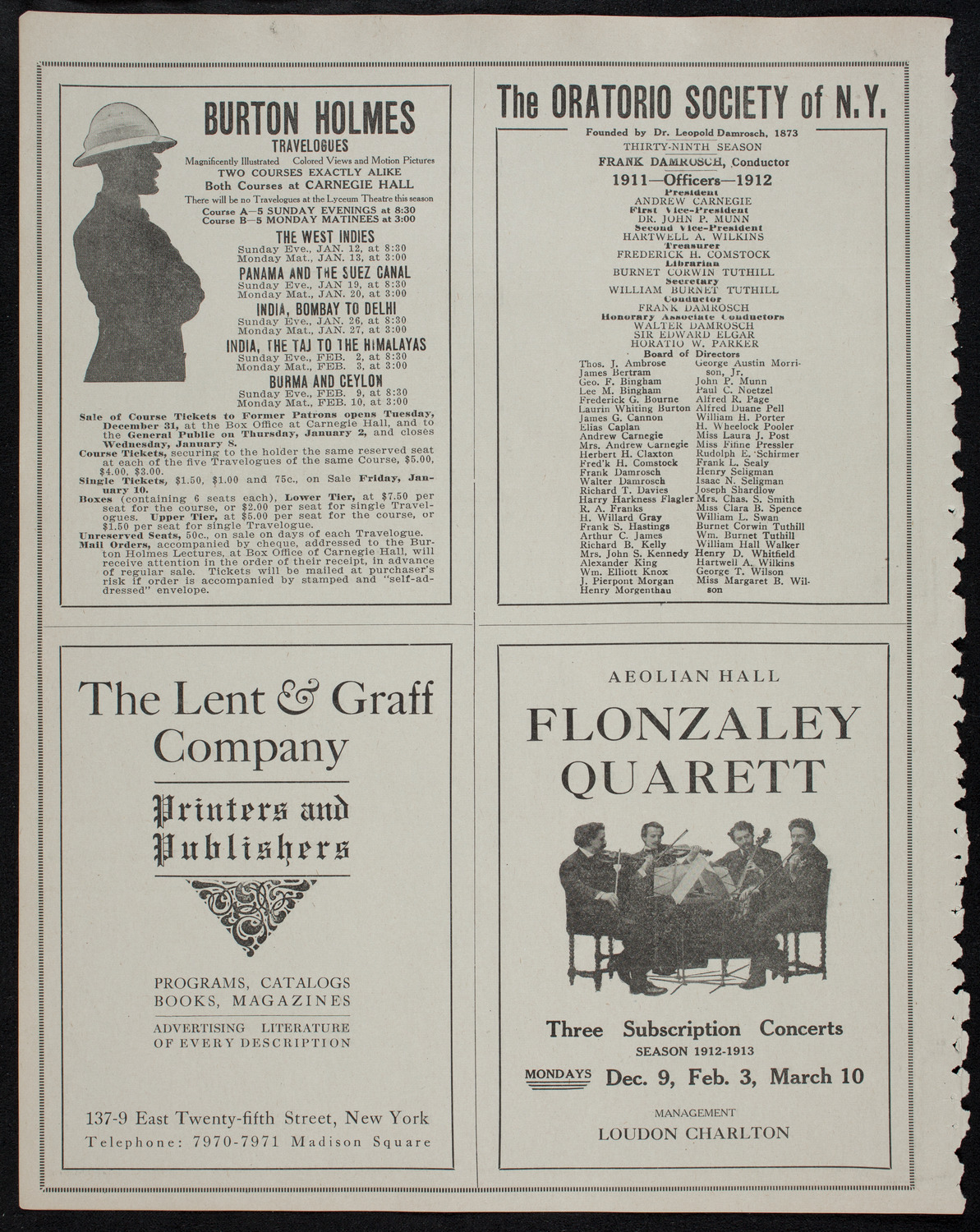 Elmendorf Lecture: The Heart of the Rocky Mountains, October 13, 1912, program page 10