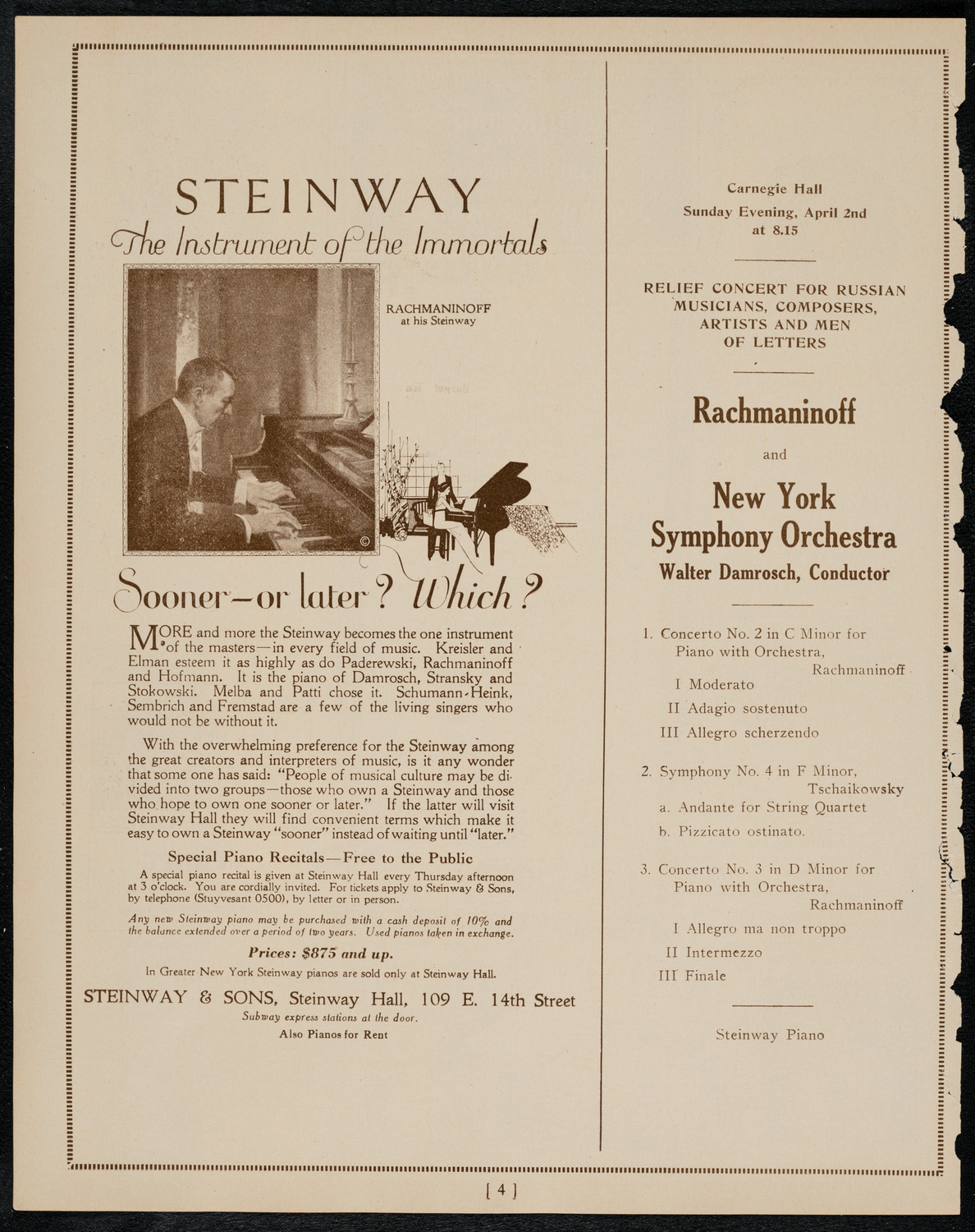 Chalif Russian School of Dancing, April 1, 1922, program page 4