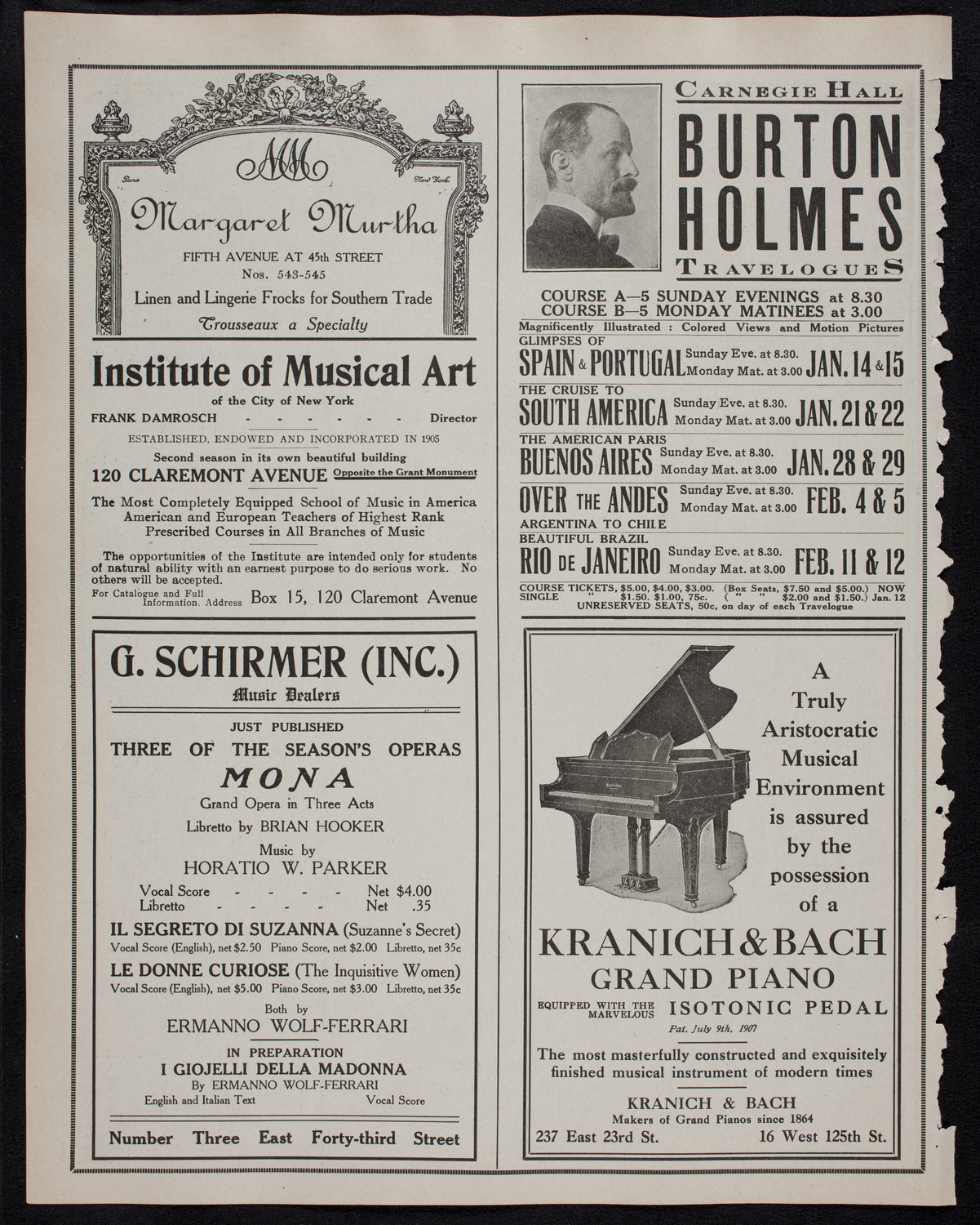 Elena Gerhardt, Soprano, January 9, 1912, program page 6