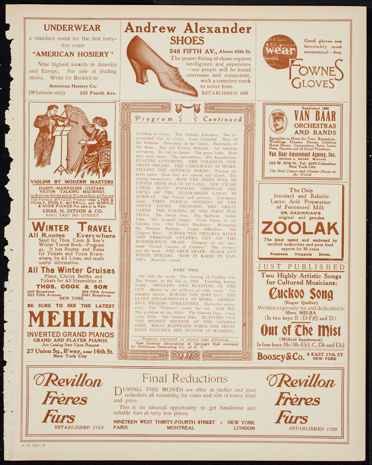 Burton Holmes Travelogue: Panama, February 3, 1914, program page 7