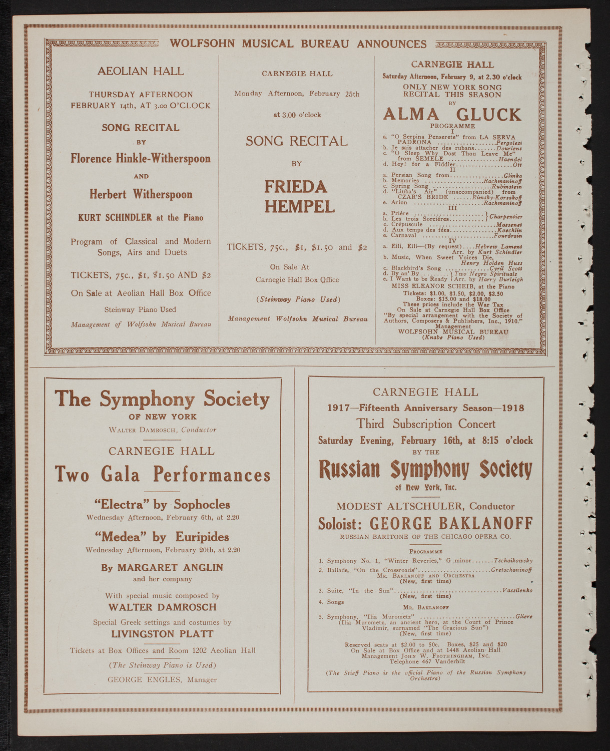 Meeting: The Humanitarian Cult, February 4, 1918, program page 8