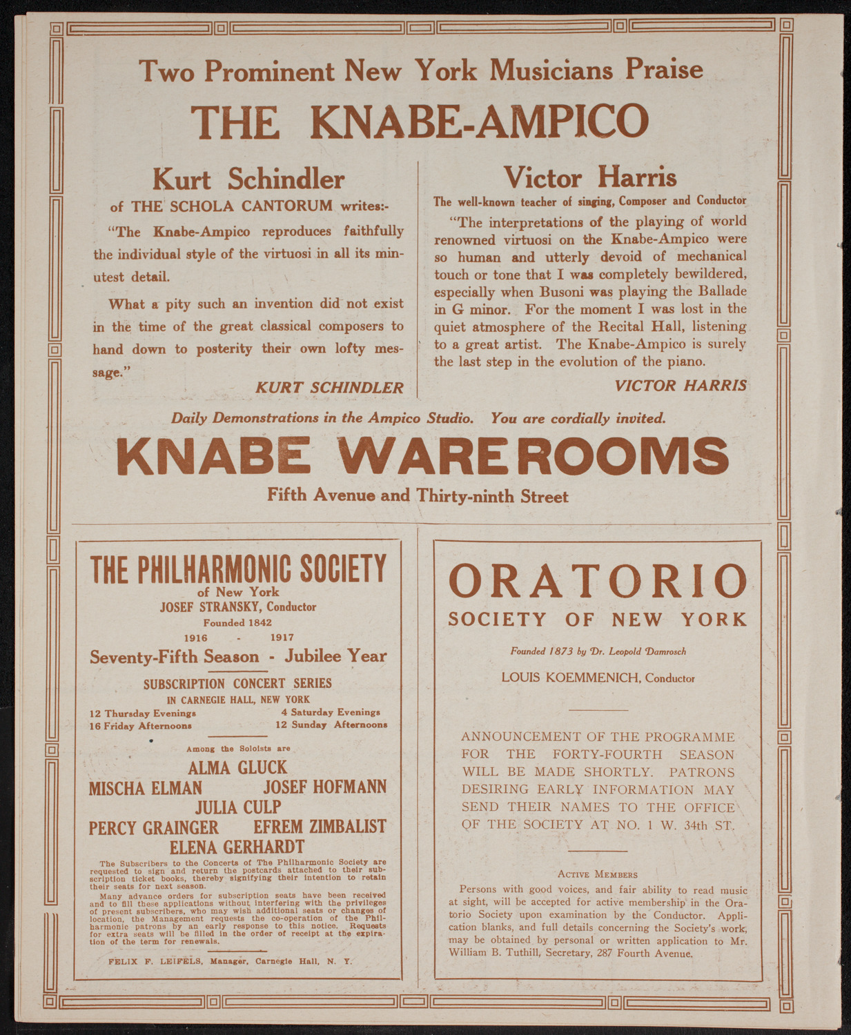 Kriens Symphony Club, April 29, 1916, program page 12