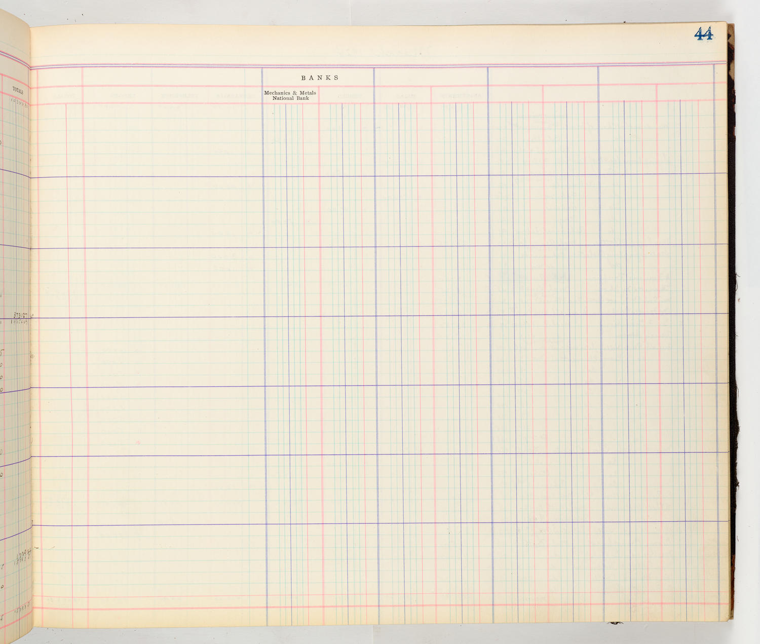 Music Hall Accounting Ledger Cash Book, volume 8, page 44b