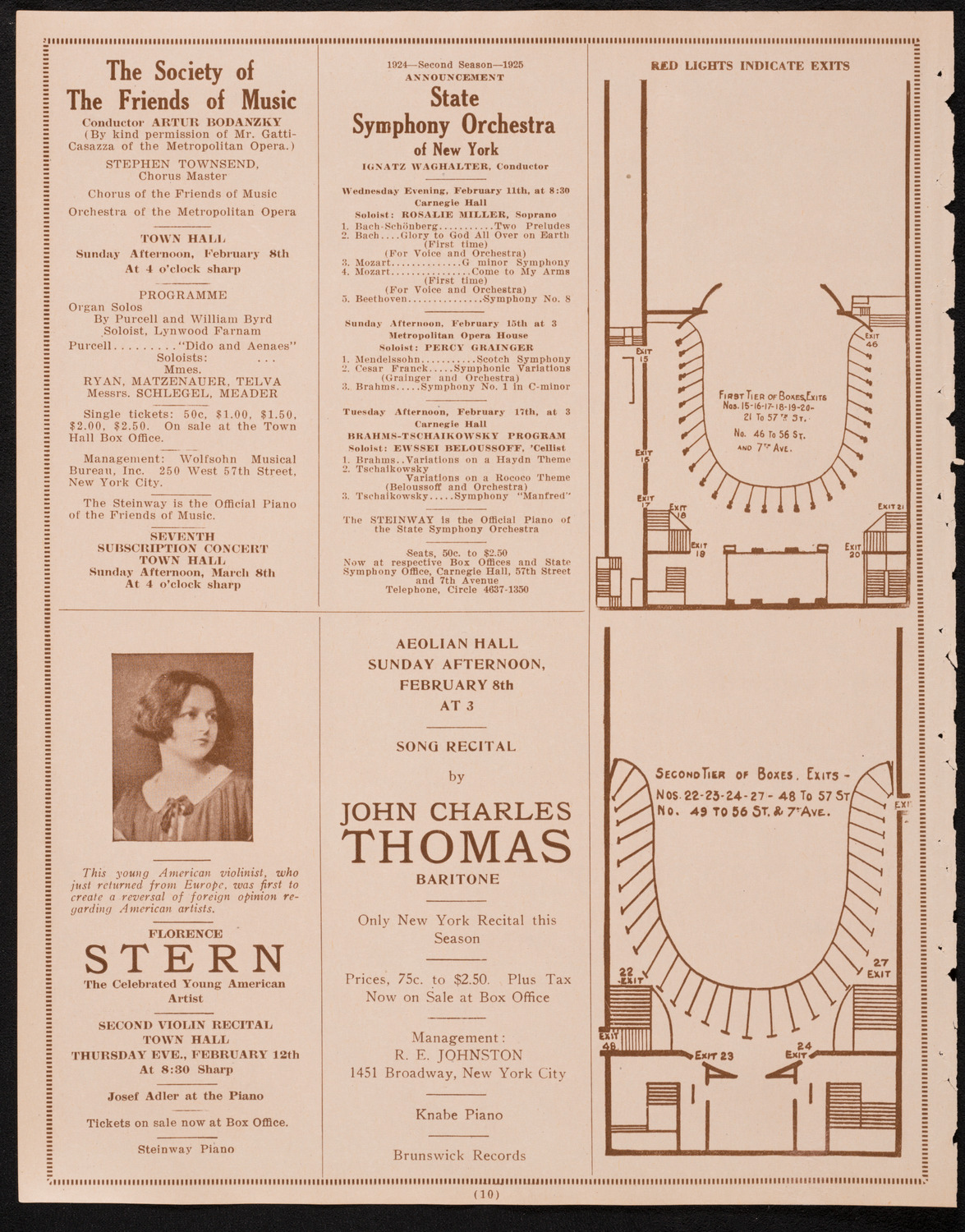 New York Philharmonic, February 6, 1925, program page 10