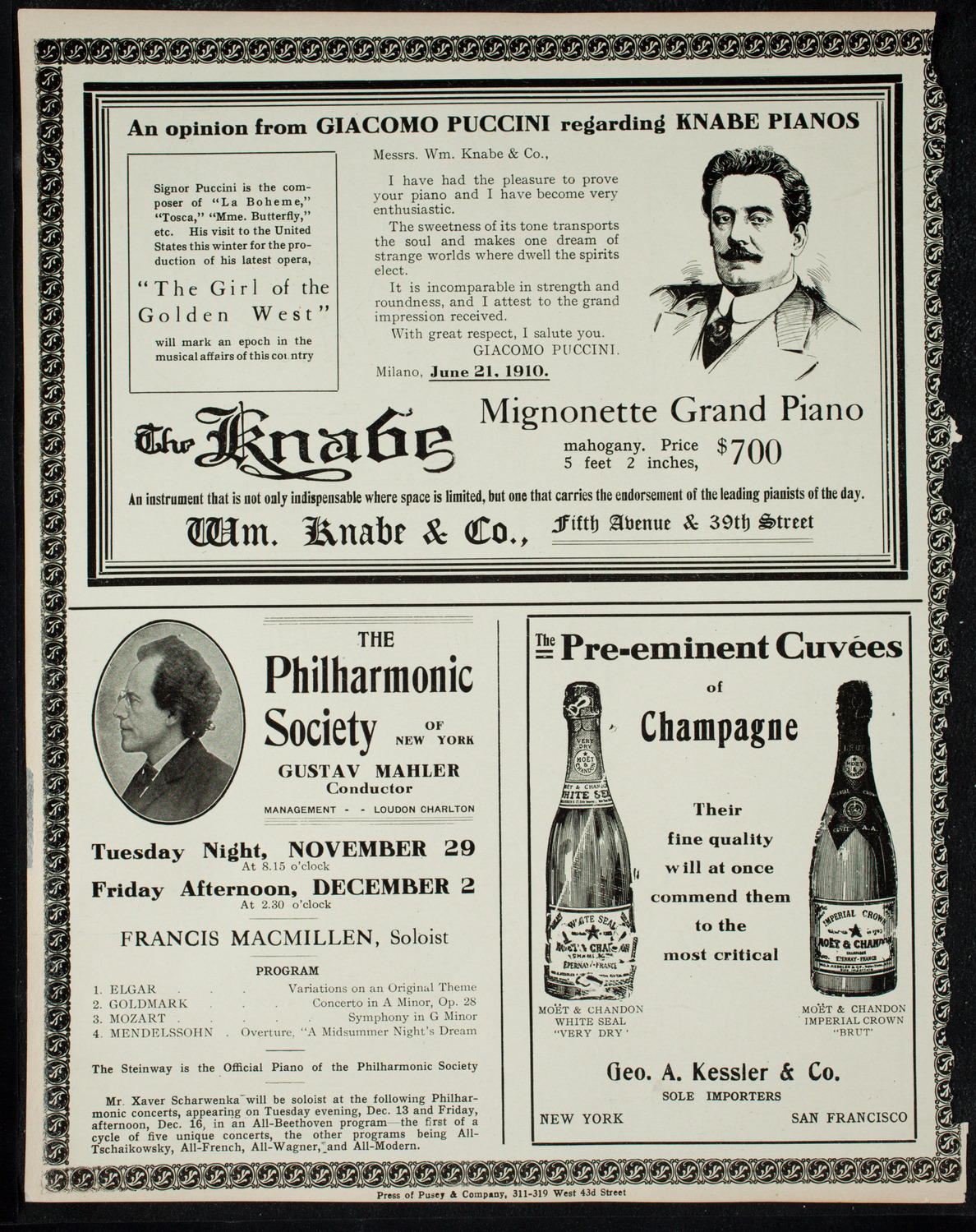 Great Imperial Russian Court Balalaika Orchestra, November 28, 1910, program page 12